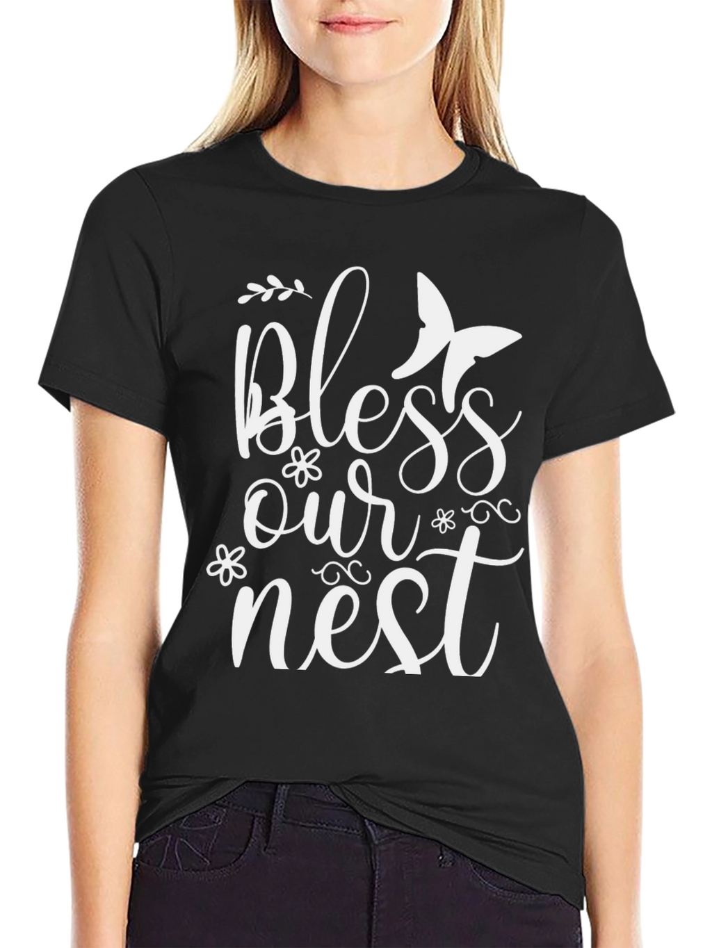 Bless Our Nest Graphic Tee - Stylish Black Shirt