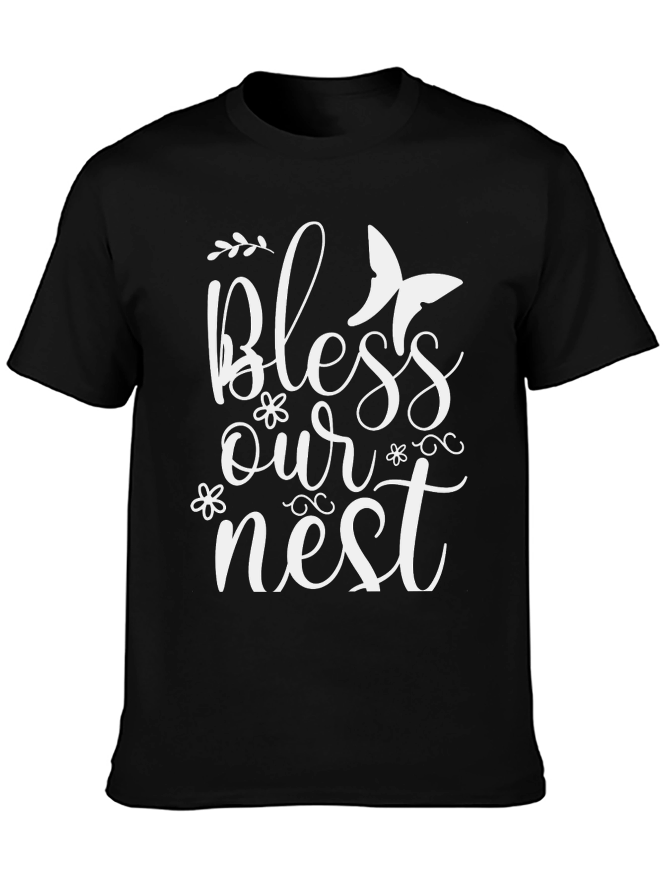Bless Our Nest Graphic Tee - Stylish Black Shirt