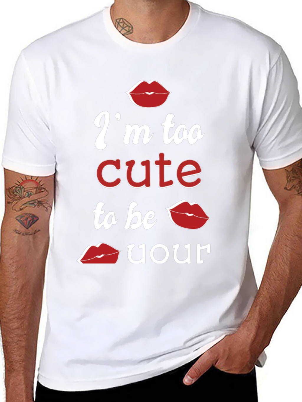 Cute Lips Graphic T-Shirt - Im Too Cute