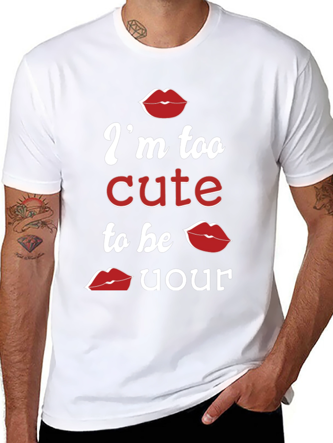 Cute Lips Graphic T-Shirt - Im Too Cute