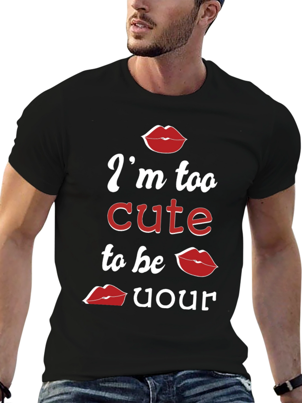 Cute Lips Graphic T-Shirt - Im Too Cute