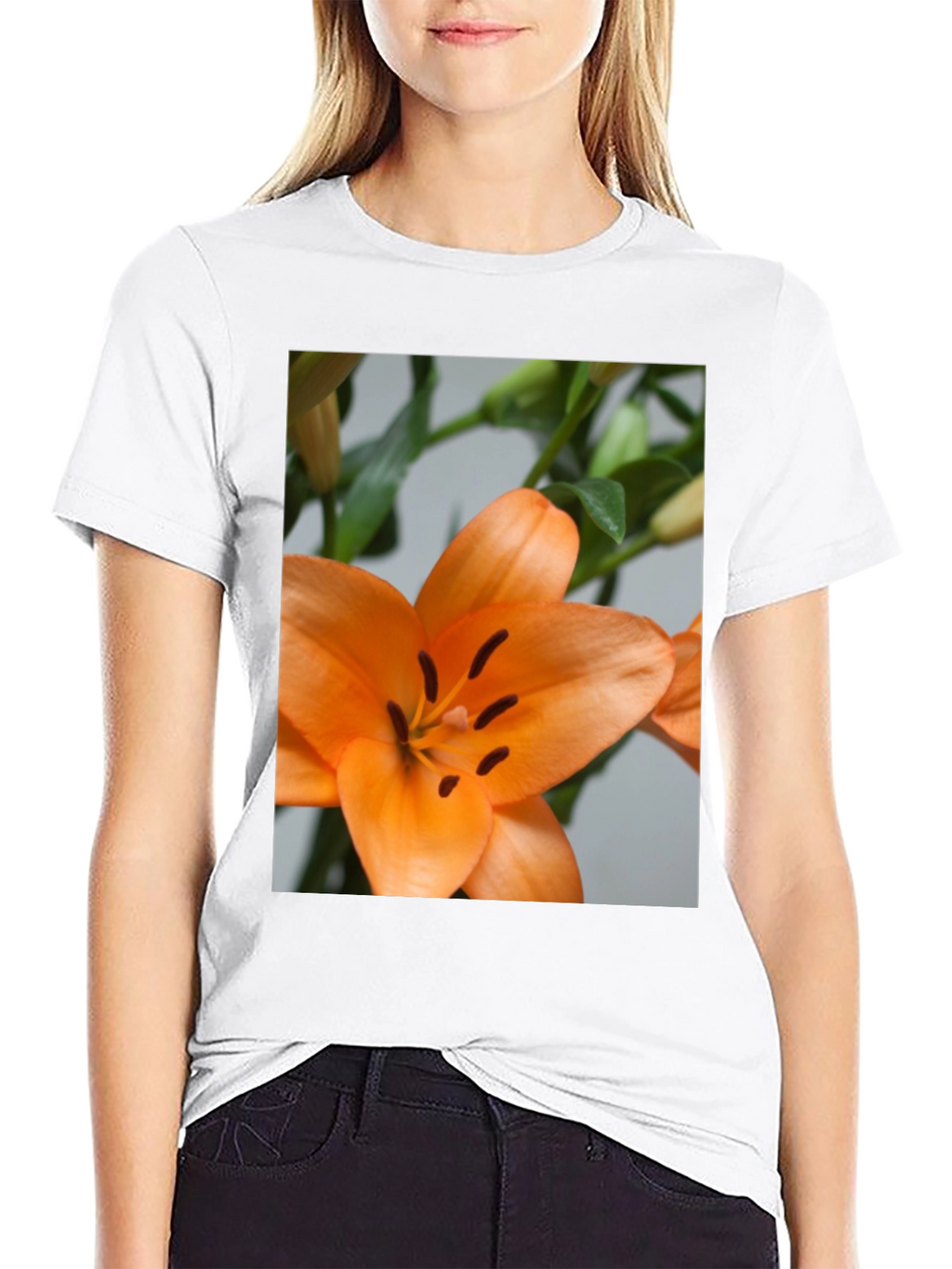 Orange Lily Graphic T-Shirt