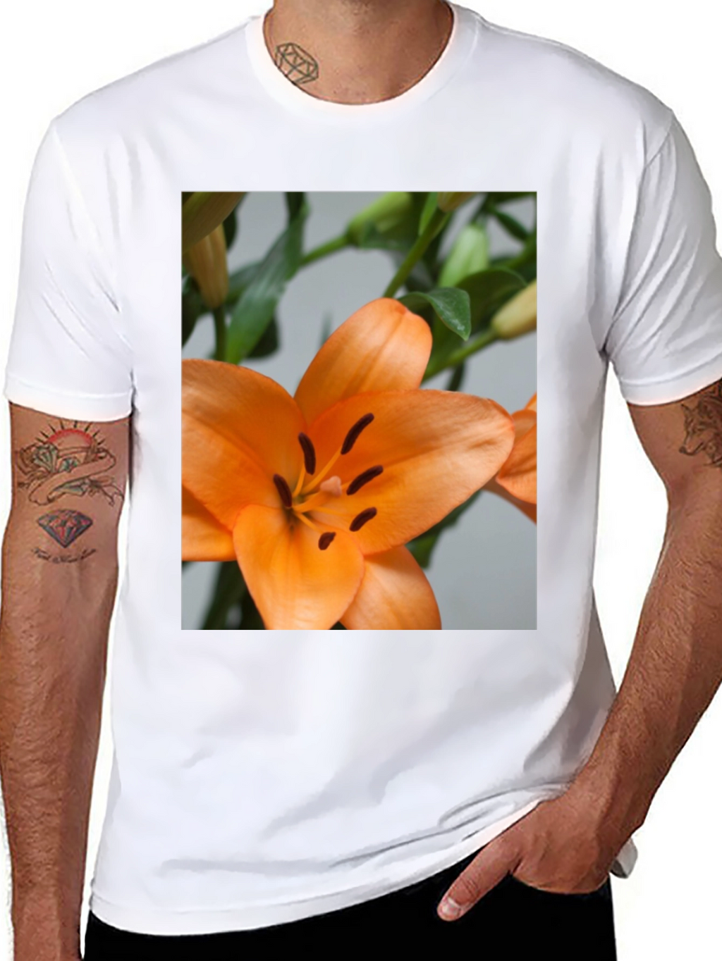 Orange Lily Graphic T-Shirt