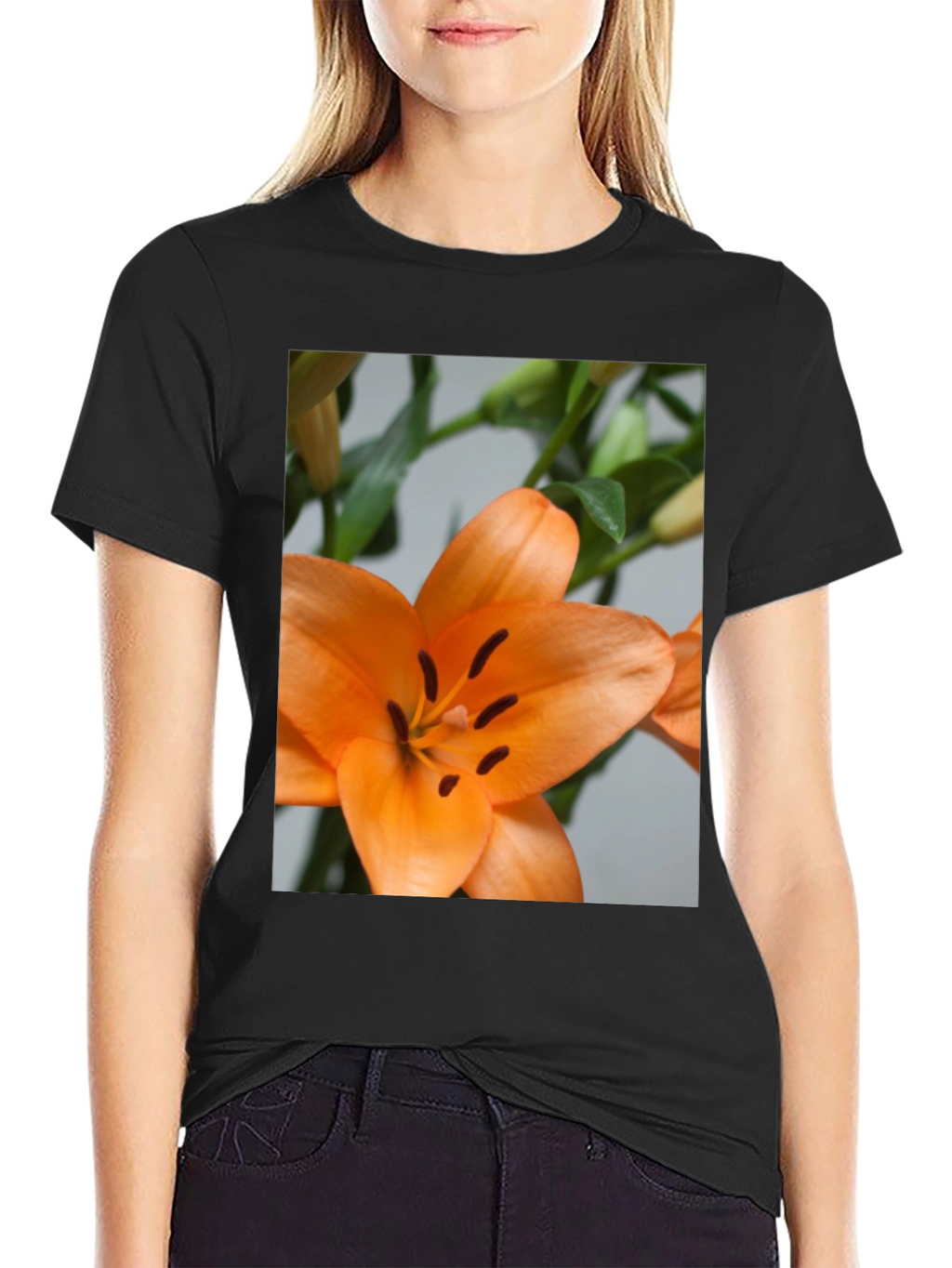 Orange Lily Graphic T-Shirt