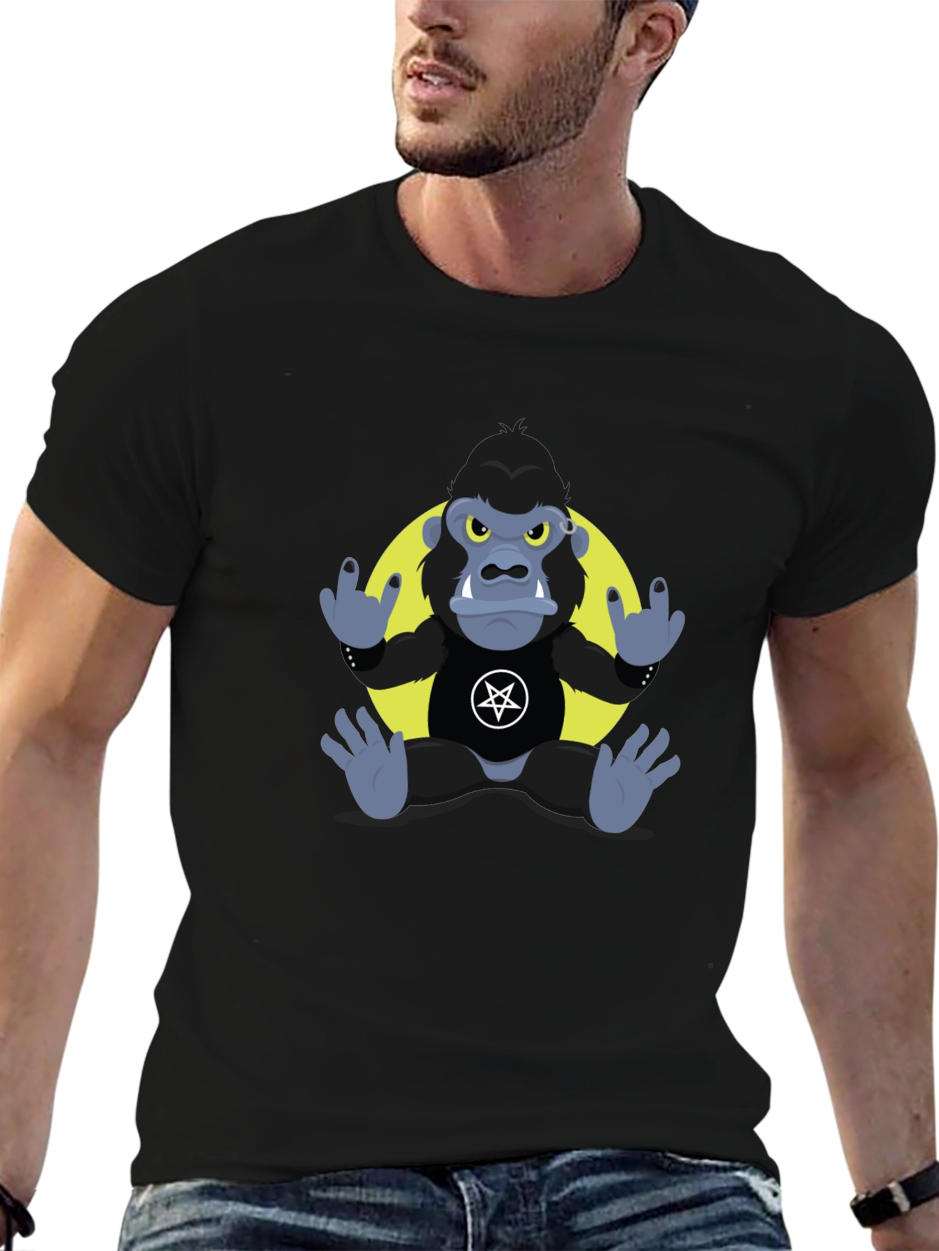 Rockin Gorilla Tee - Black Graphic T-Shirt