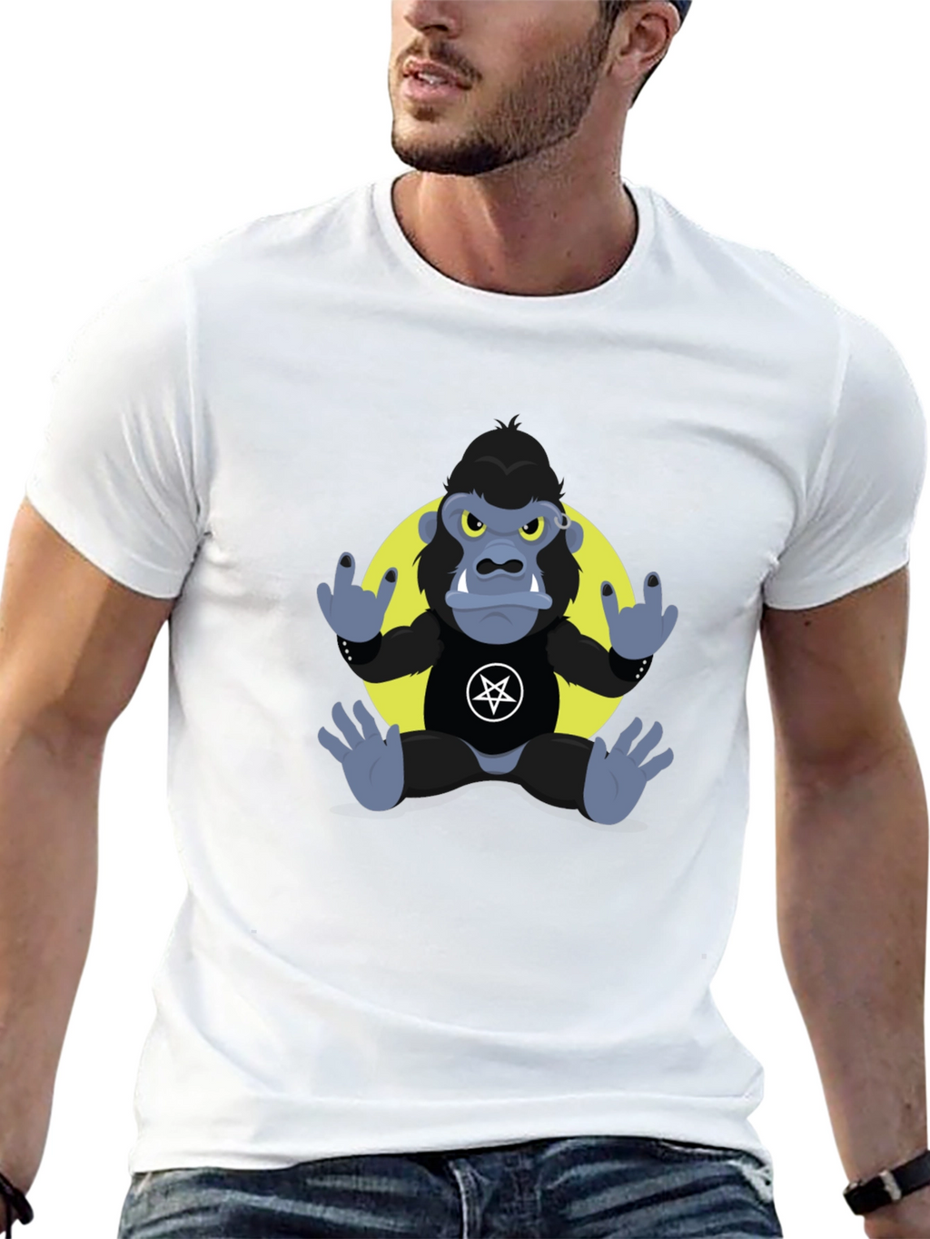 Rockin Gorilla Tee - Black Graphic T-Shirt