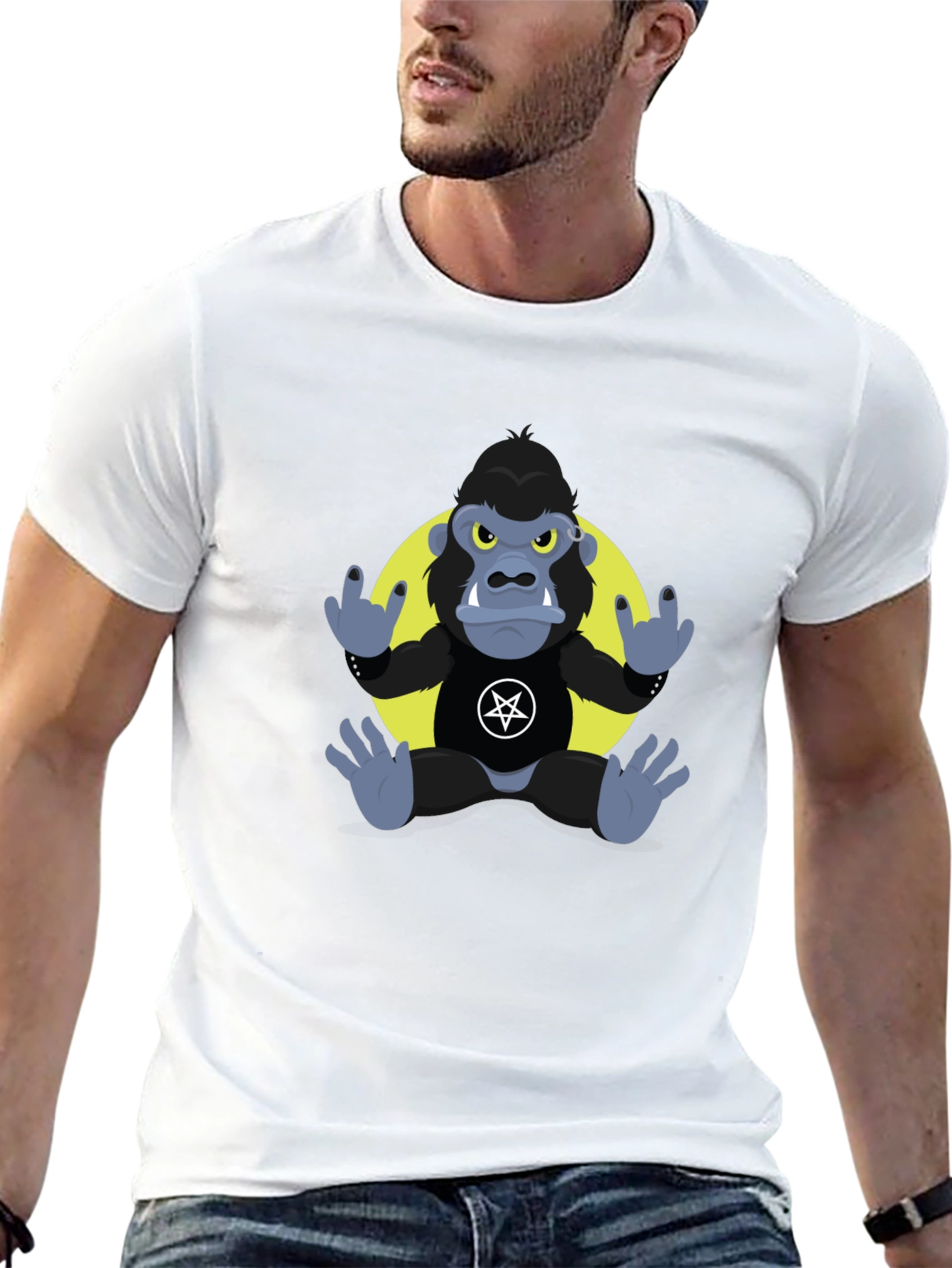 Rockin Gorilla Tee - Black Graphic T-Shirt