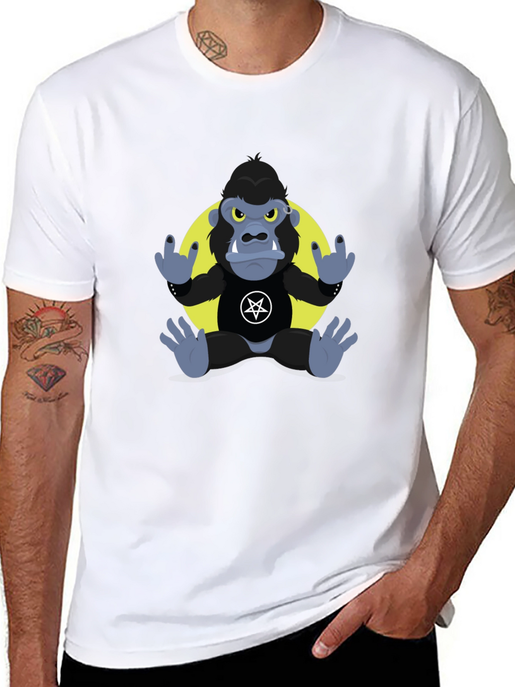 Rockin Gorilla Tee - Black Graphic T-Shirt