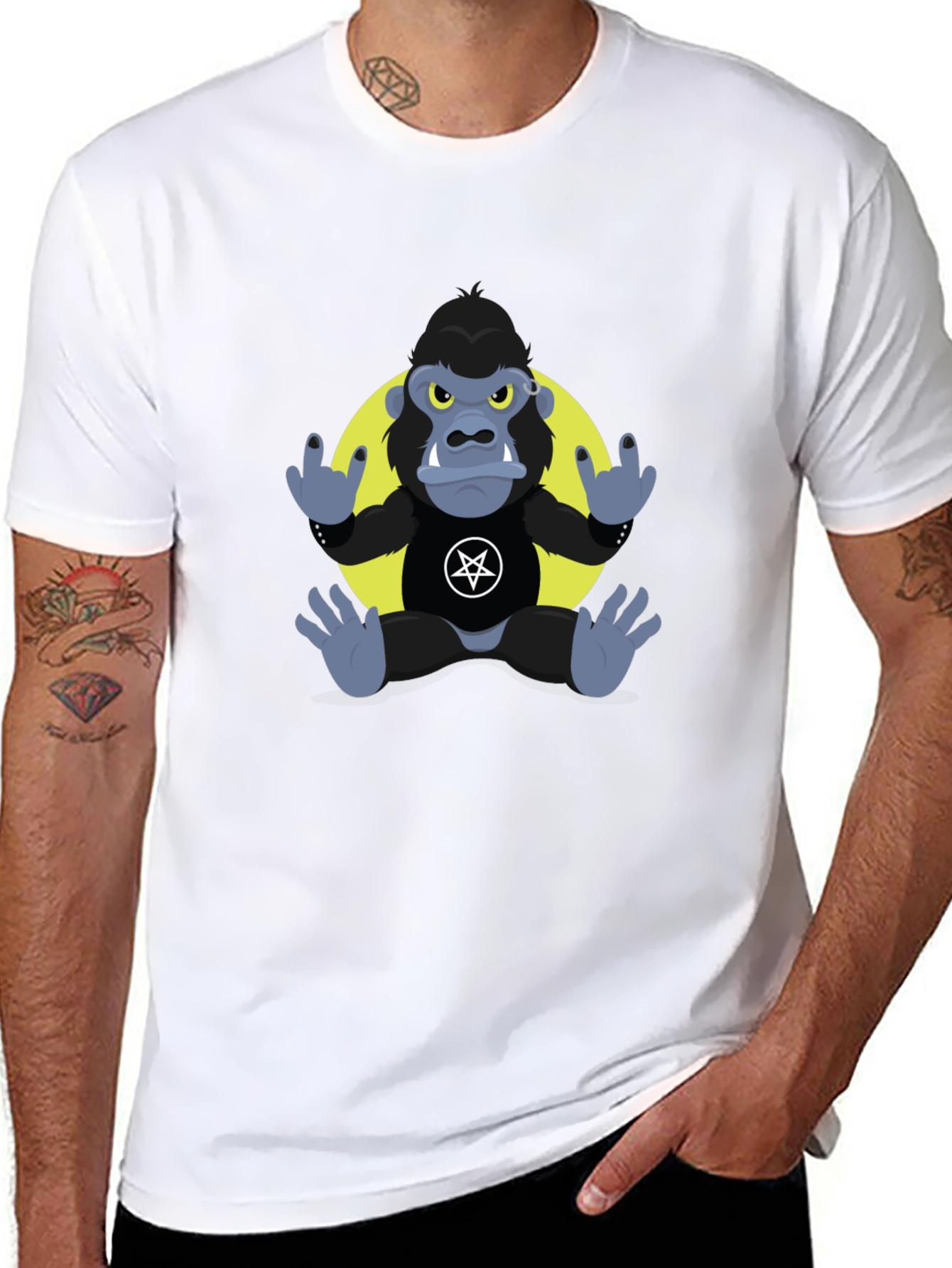 Rockin Gorilla Tee - Black Graphic T-Shirt