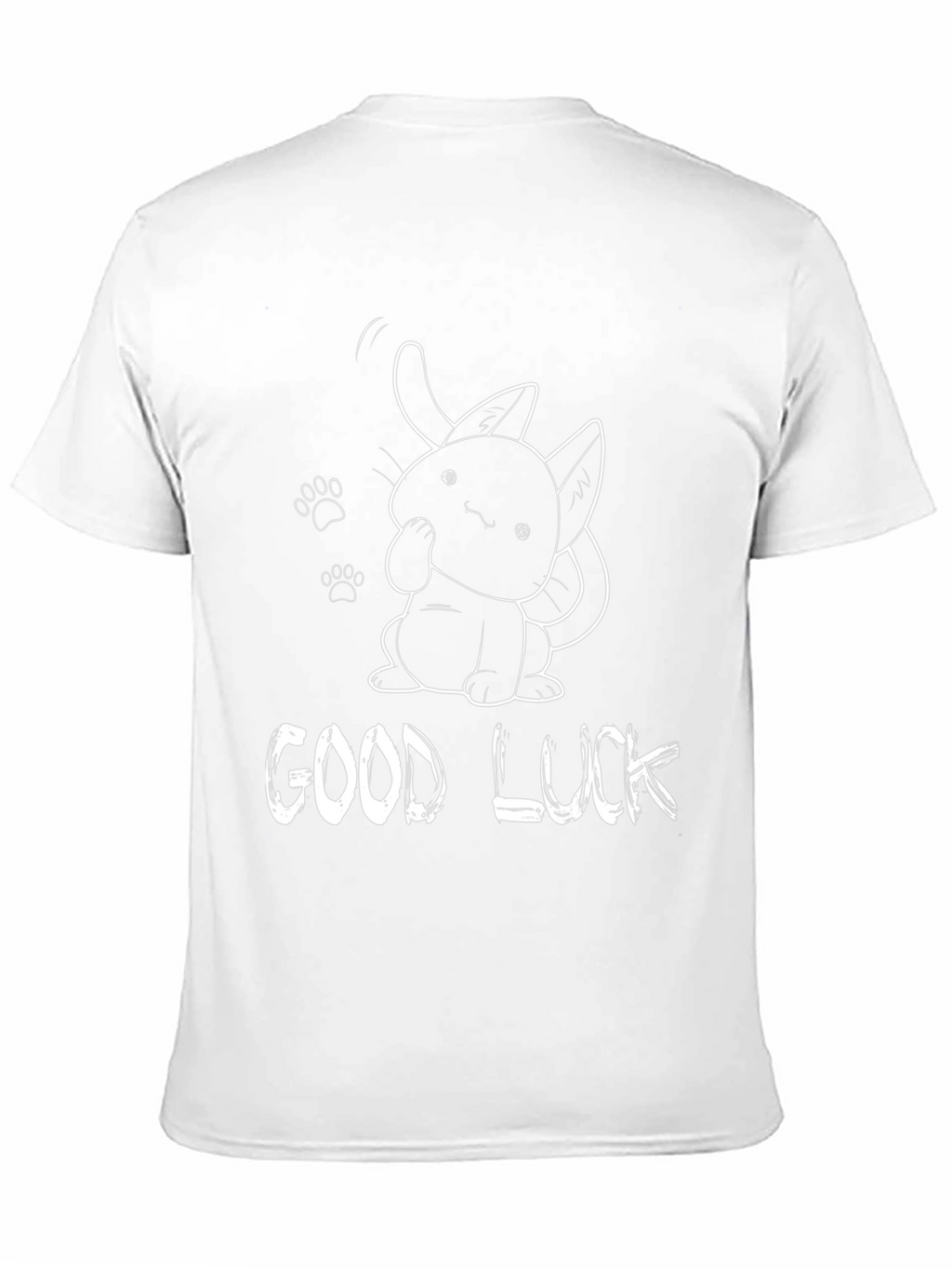 Good Luck Cat Graphic Tee - Black