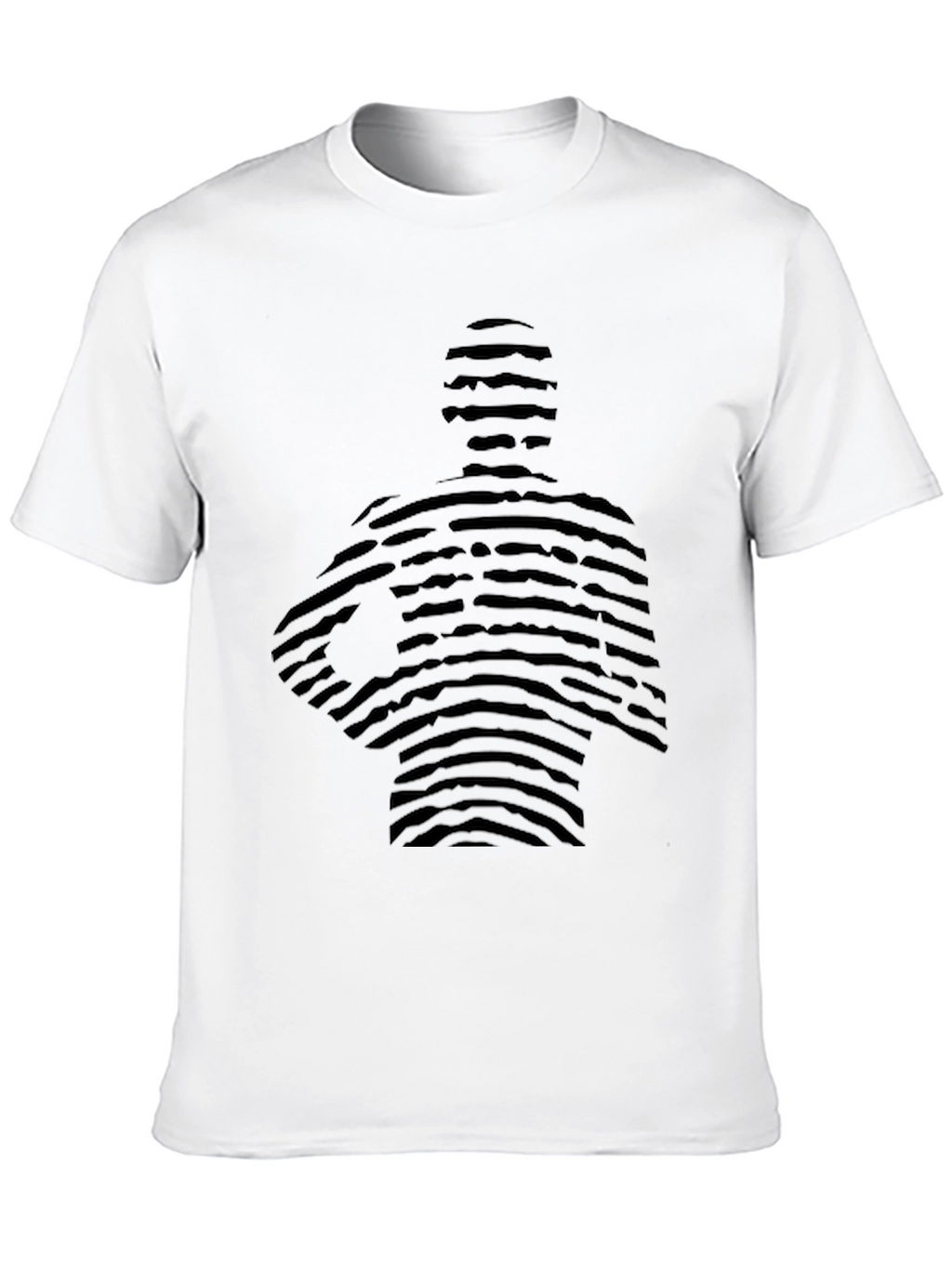 Striped Figure Black Graphic Tee