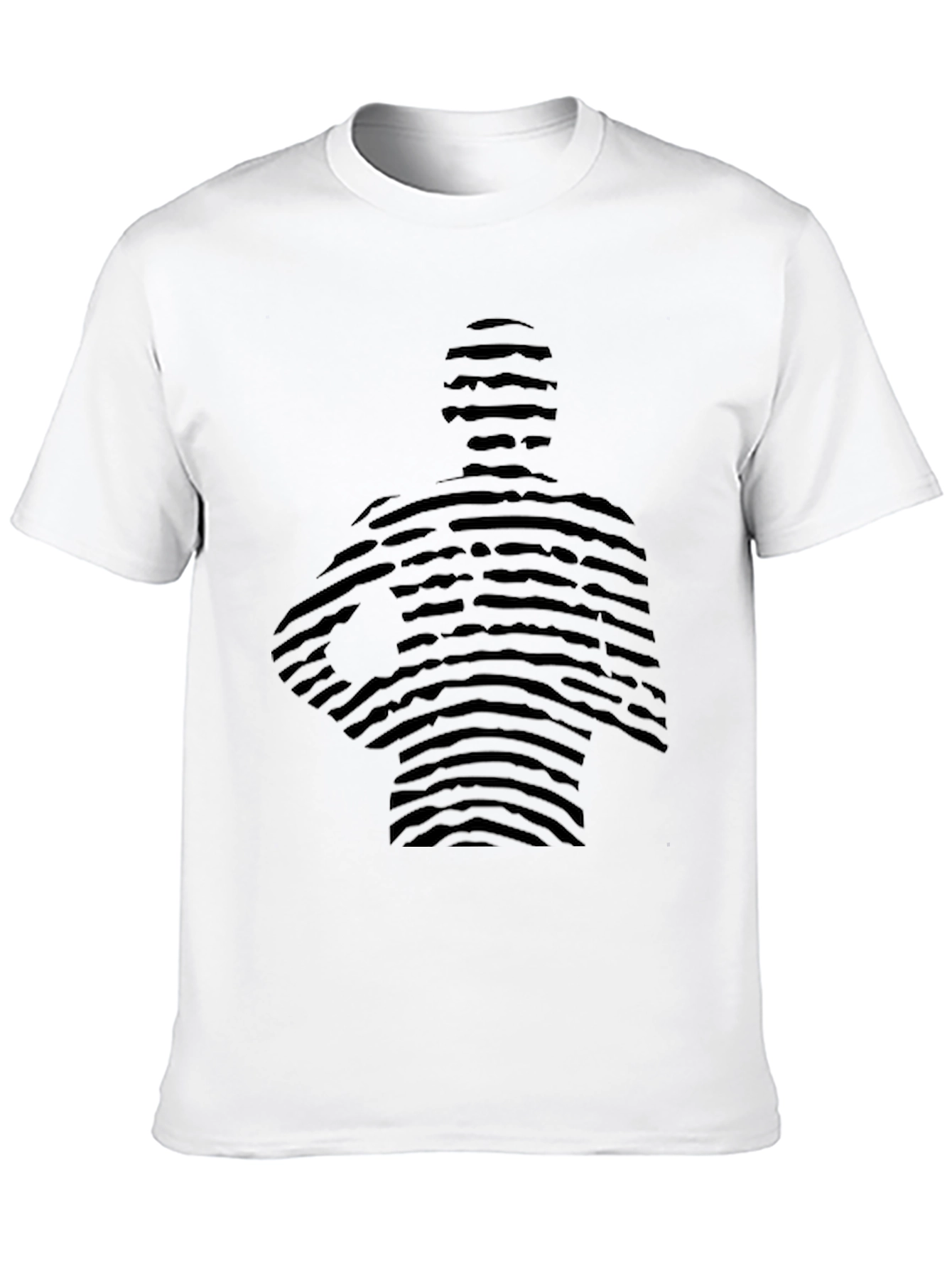 Striped Figure Black Graphic Tee