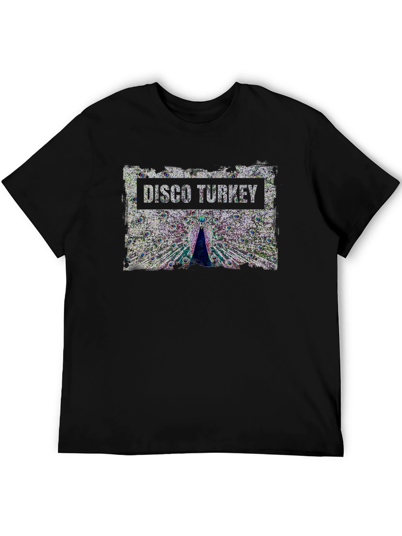 Disco Turkey Graphic Tee - Funky Peacock Design