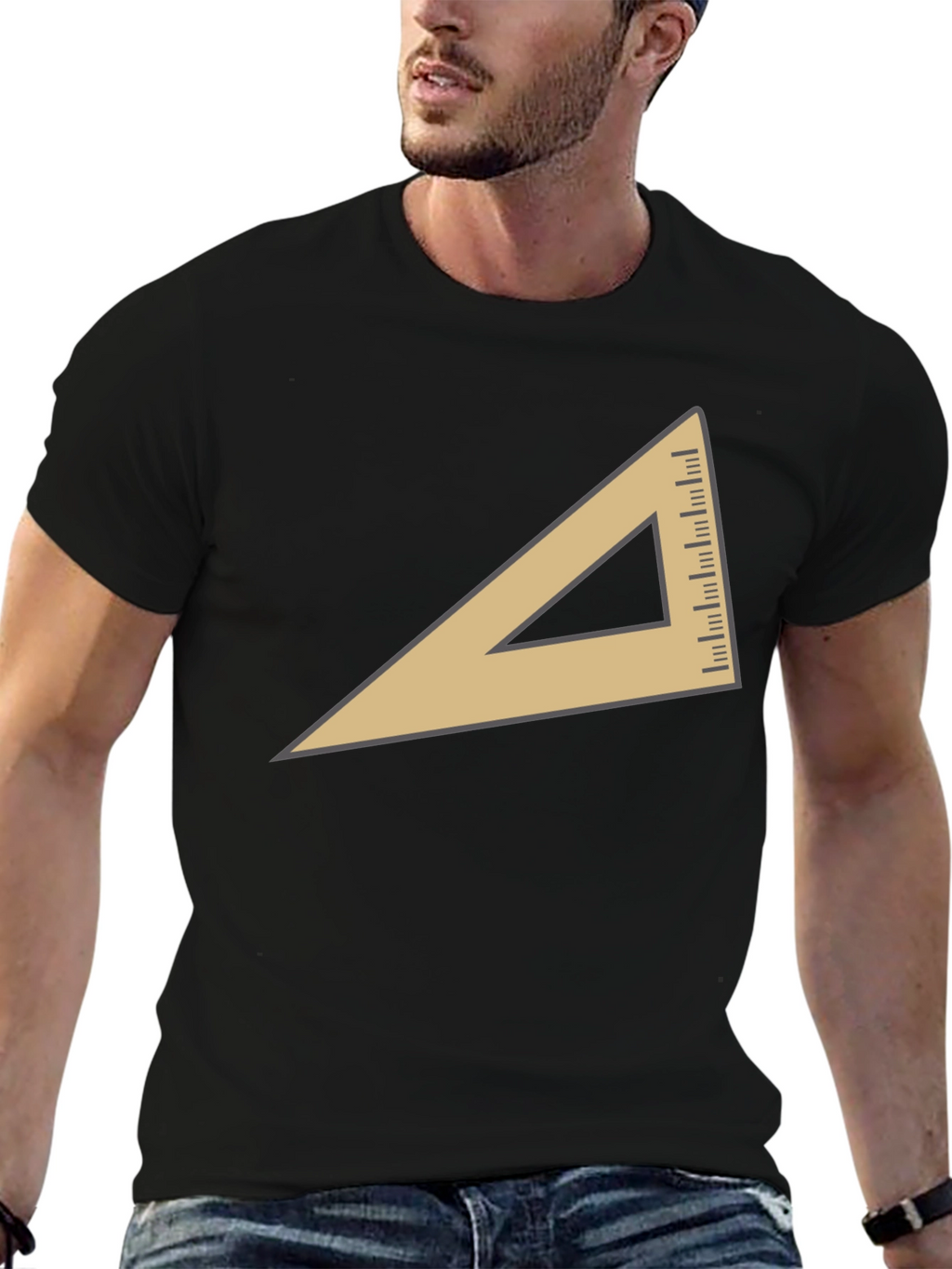 Geometric Triangle Graphic T-Shirt - Modern Casual Tee