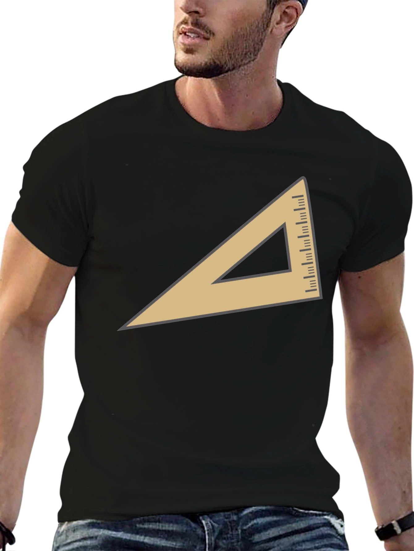 Geometric Triangle Graphic T-Shirt - Modern Casual Tee