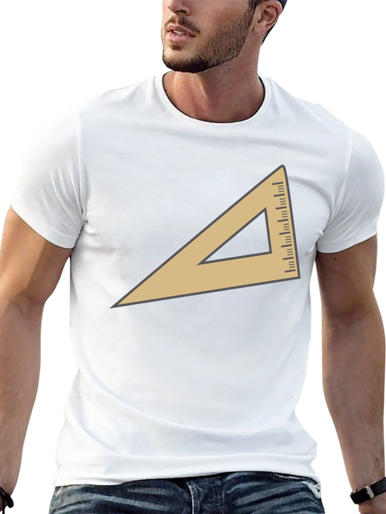 Geometric Triangle Graphic T-Shirt - Modern Casual Tee