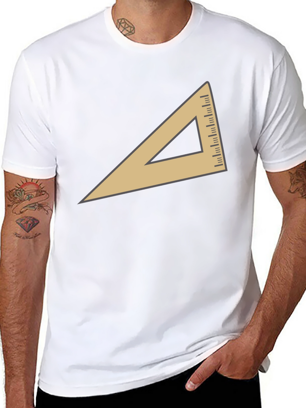 Geometric Triangle Graphic T-Shirt - Modern Casual Tee