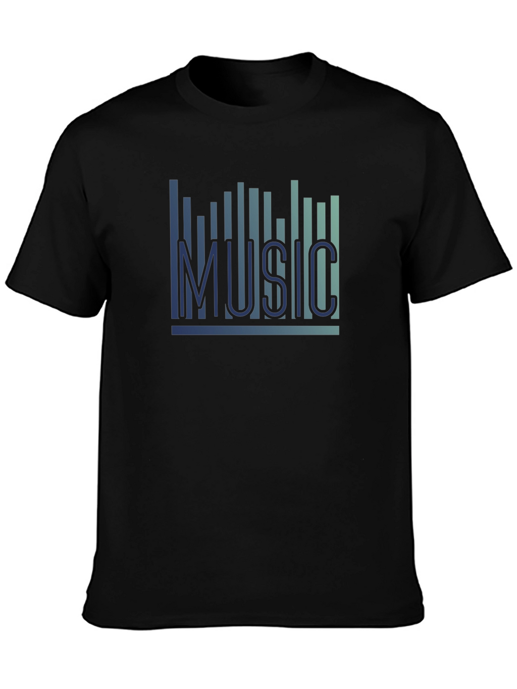 Music Graphic T-Shirt - Black Casual Tee