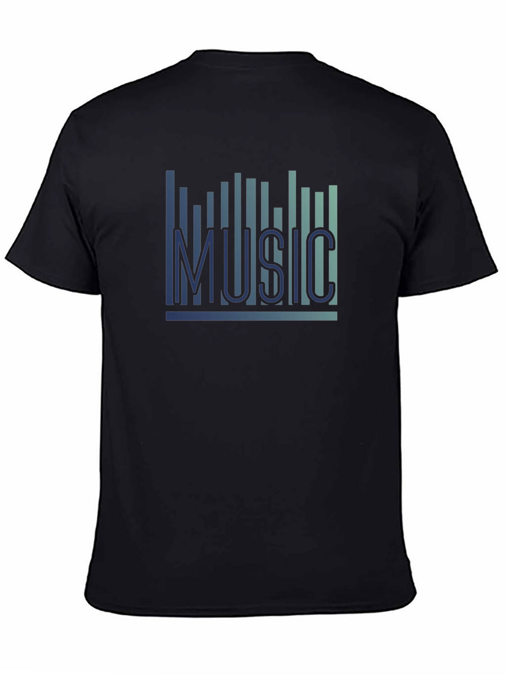 Music Graphic T-Shirt - Black Casual Tee