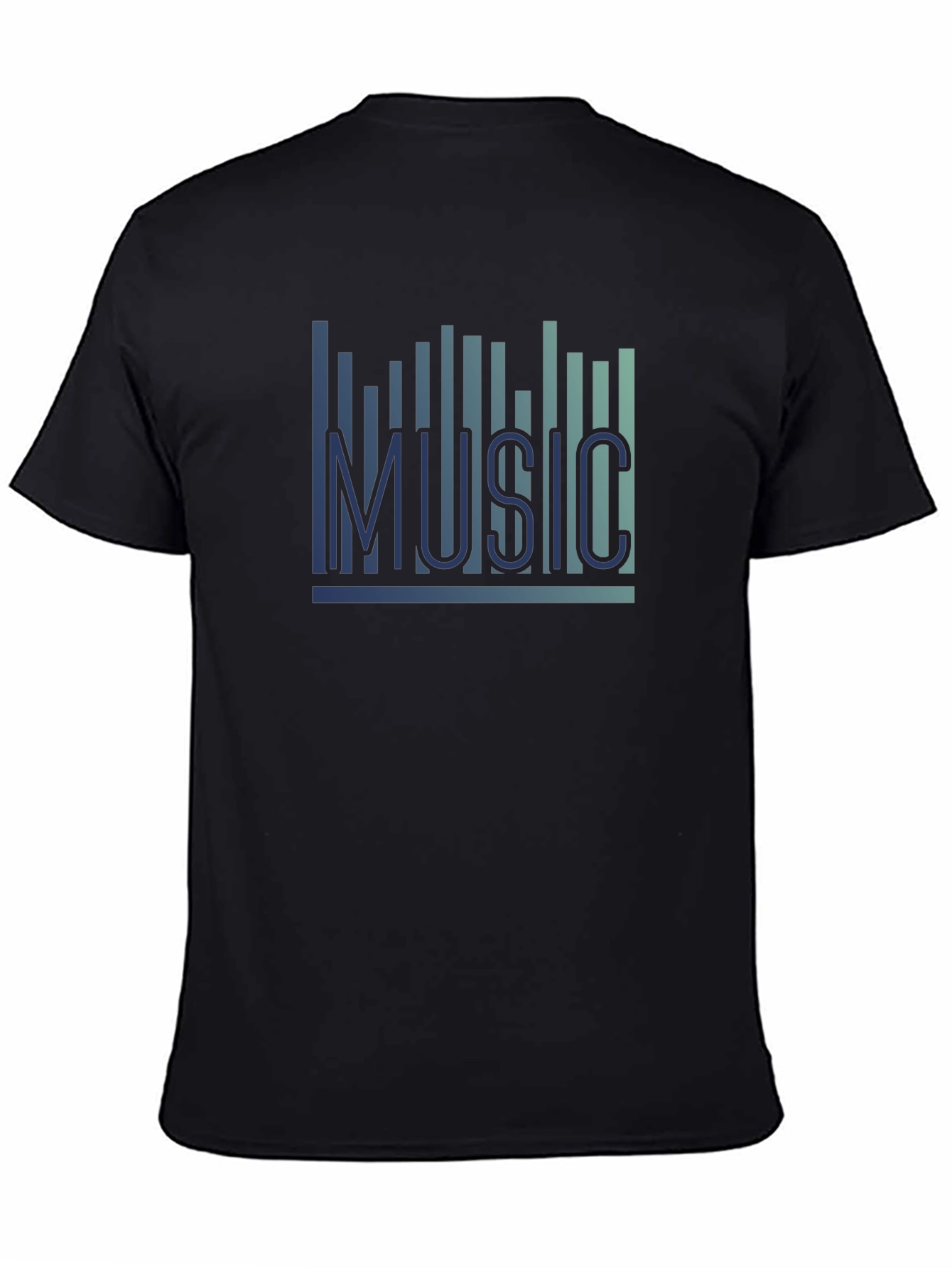 Music Graphic T-Shirt - Black Casual Tee