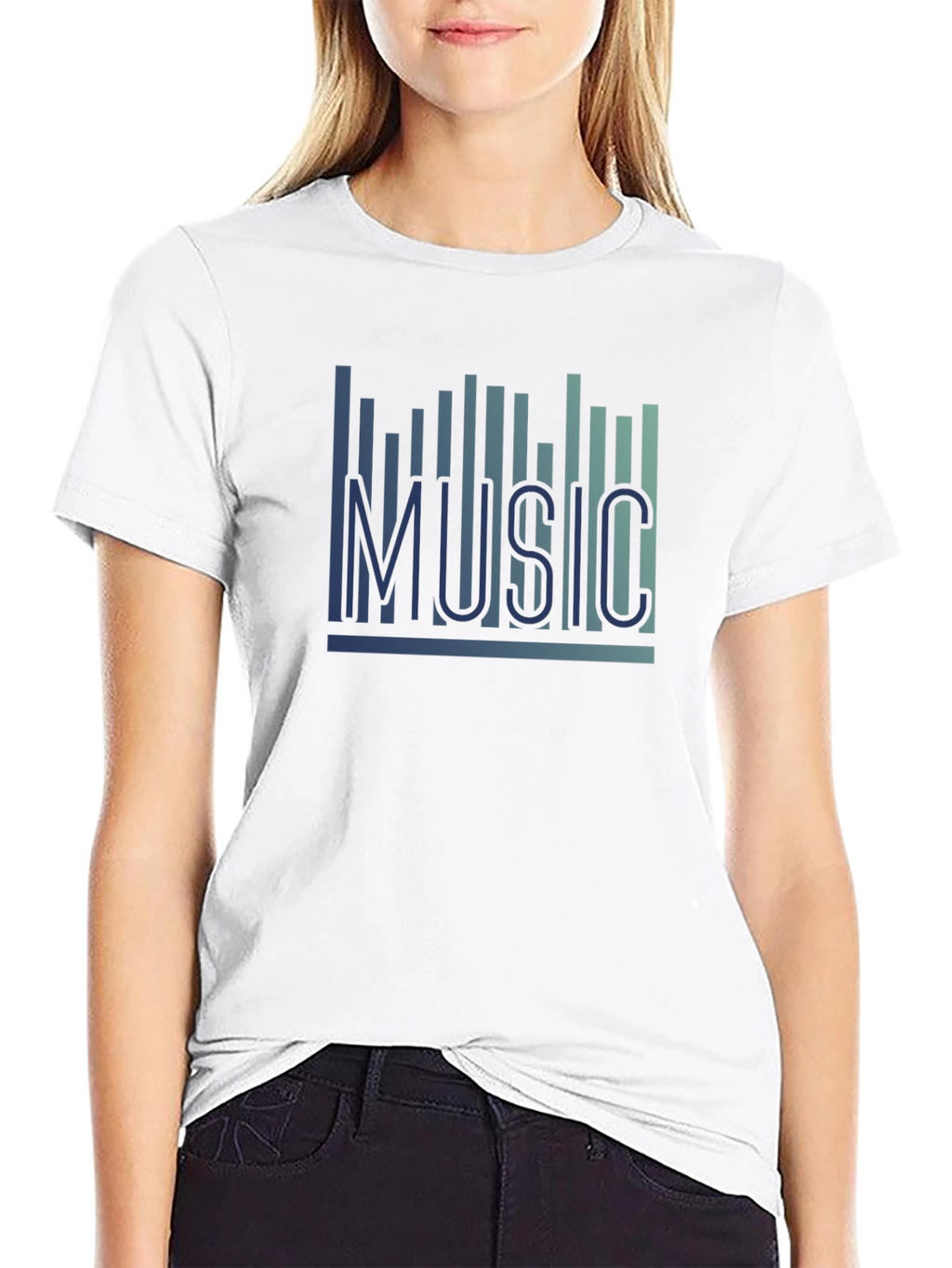 Music Graphic T-Shirt - Black Casual Tee
