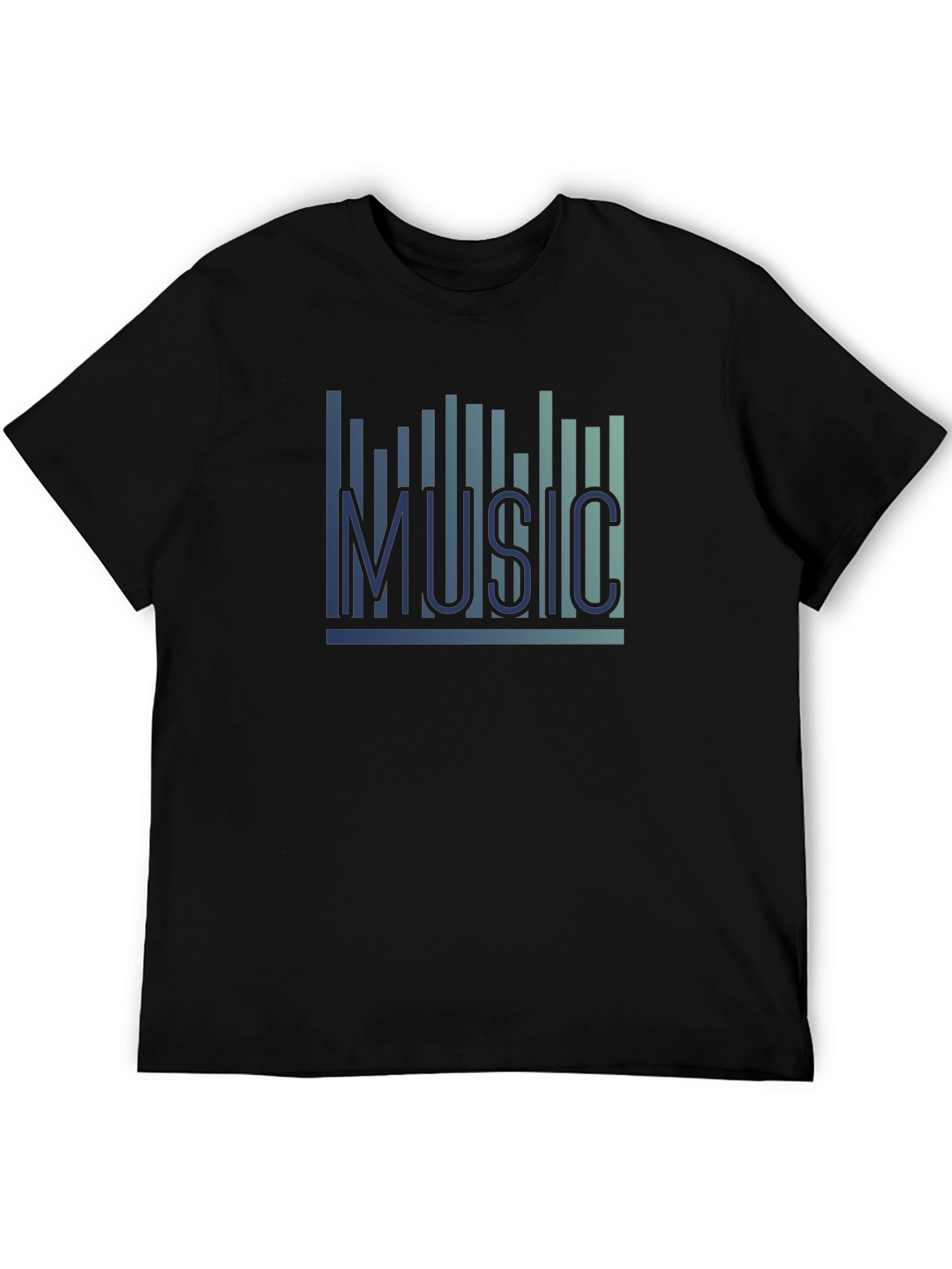 Music Graphic T-Shirt - Black Casual Tee
