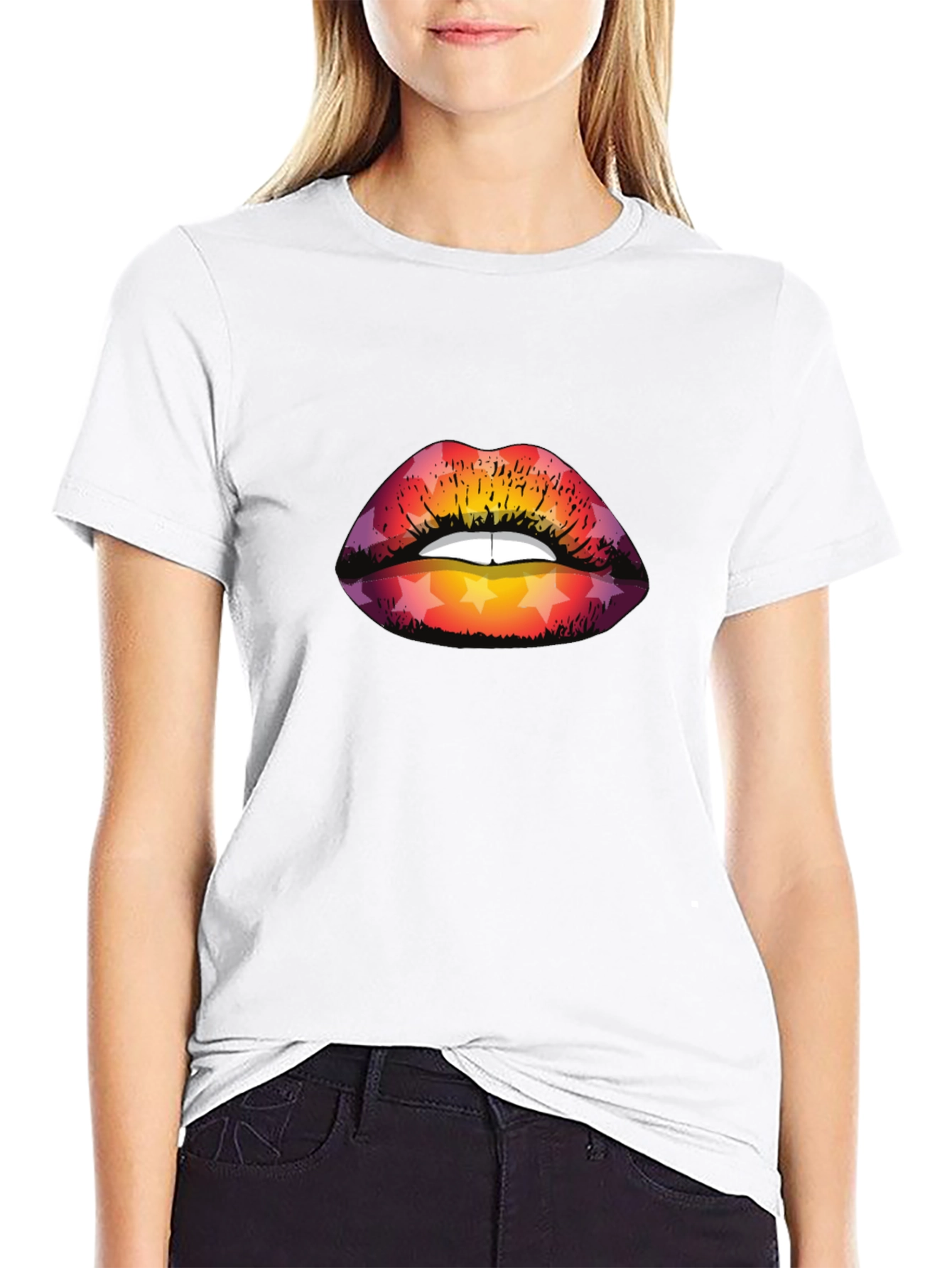 Star Lips Graphic Tee - Mens Black T-Shirt