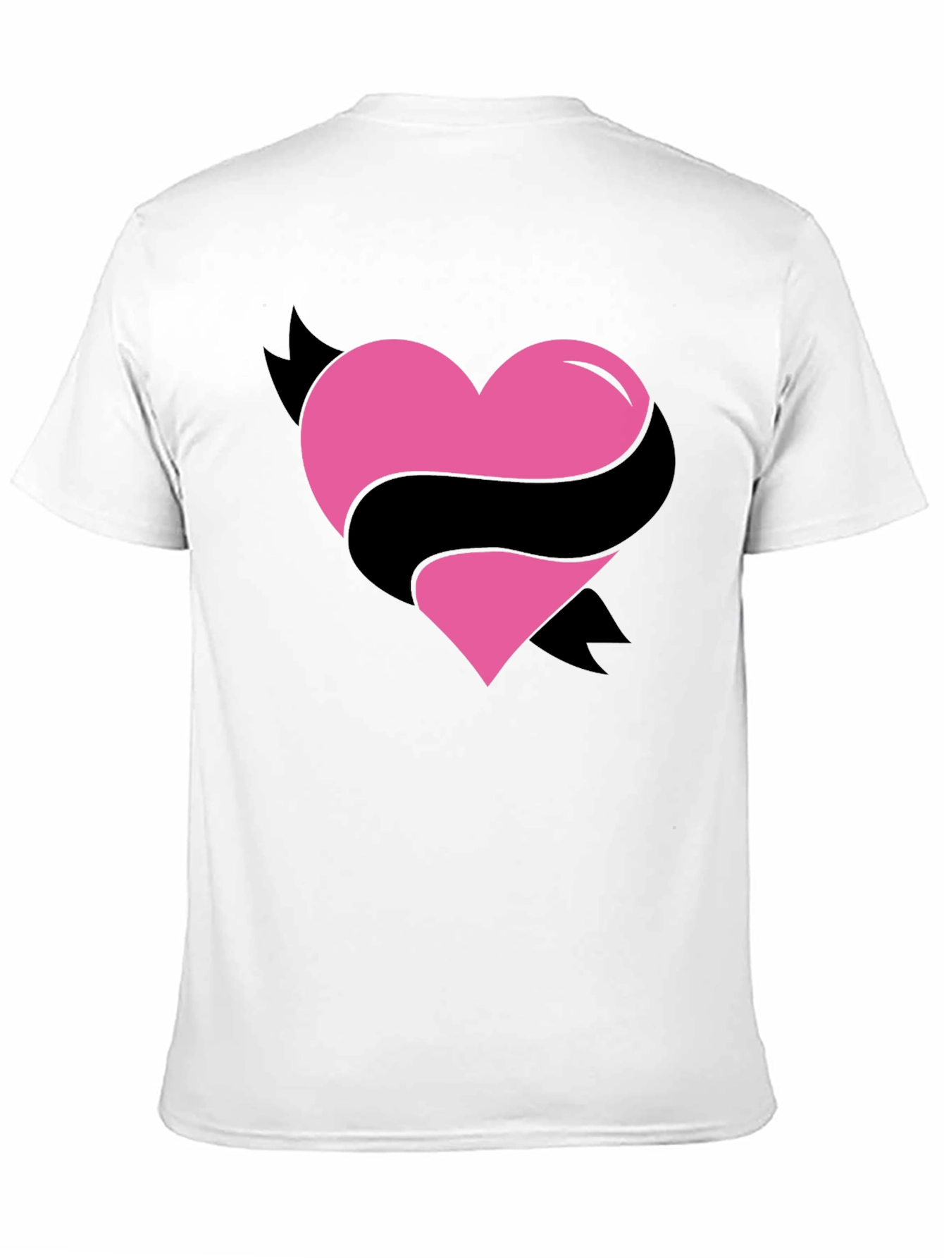 Heart Ribbon Graphic Tee - Mens Black T-Shirt