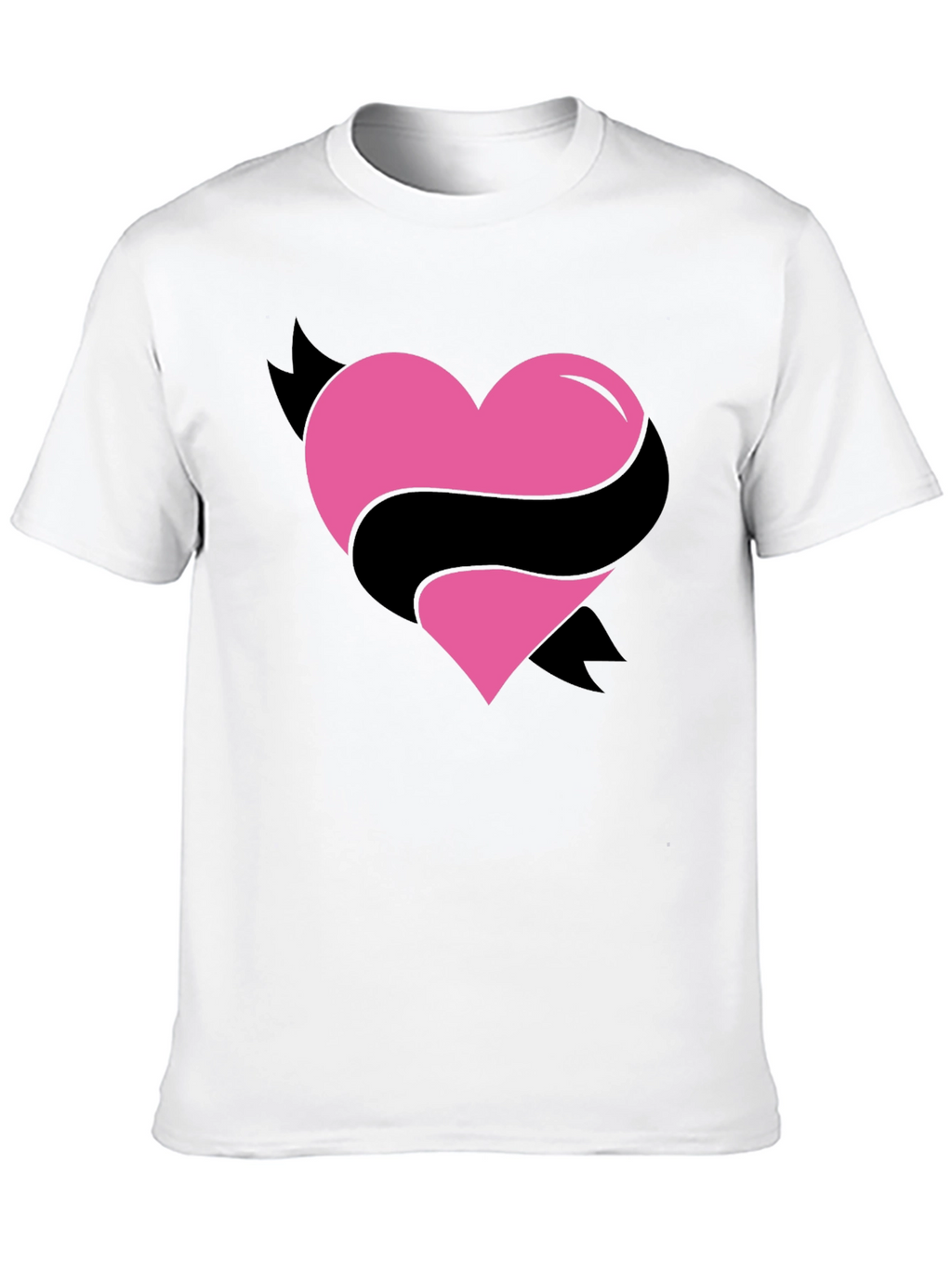 Heart Ribbon Graphic Tee - Mens Black T-Shirt