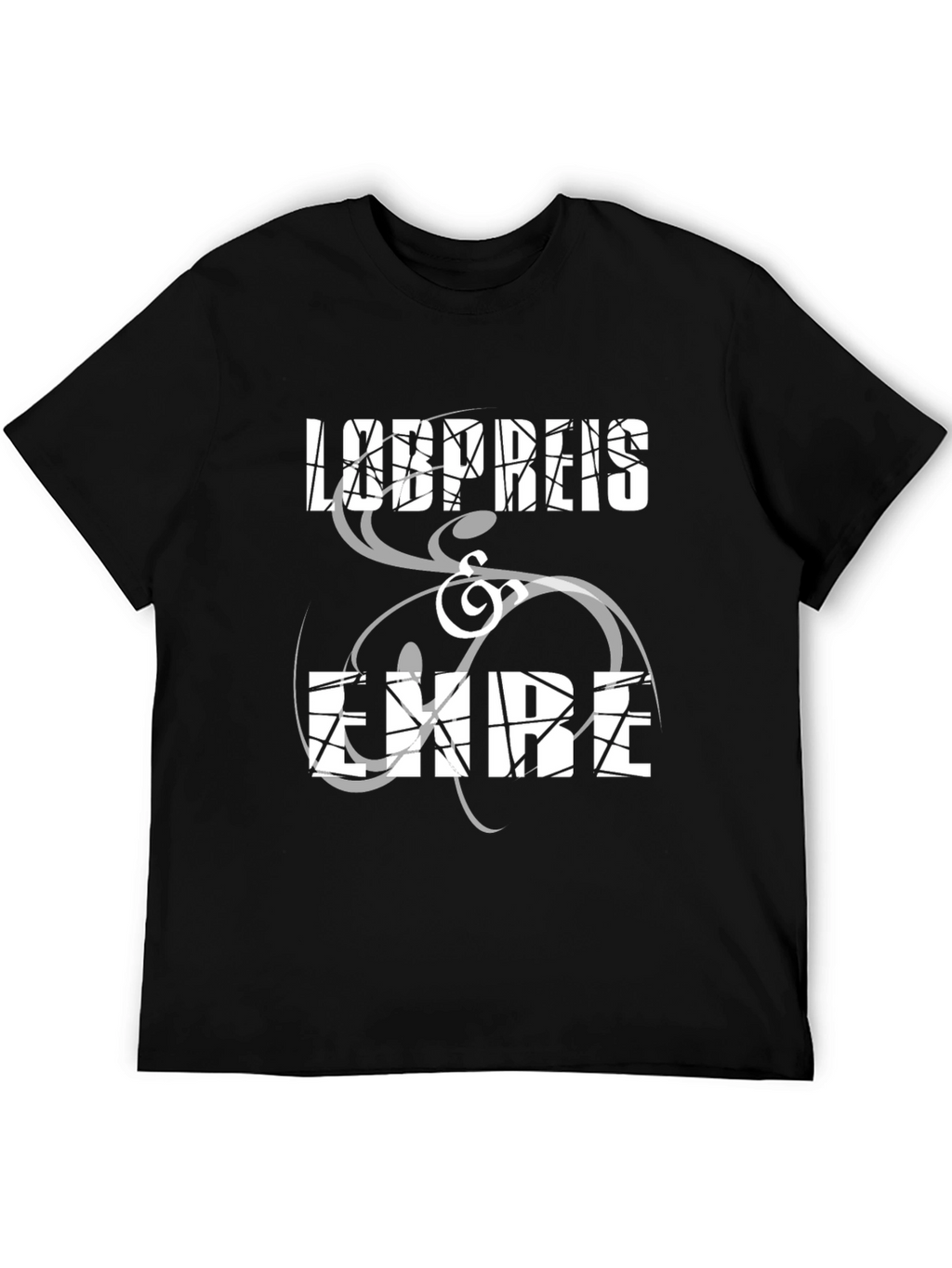 Abstract Text Print Black Tee