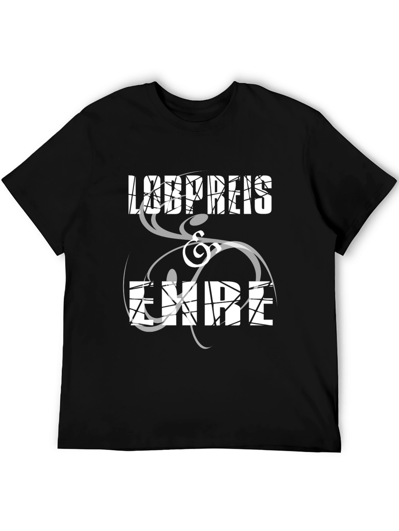 Abstract Text Print Black Tee