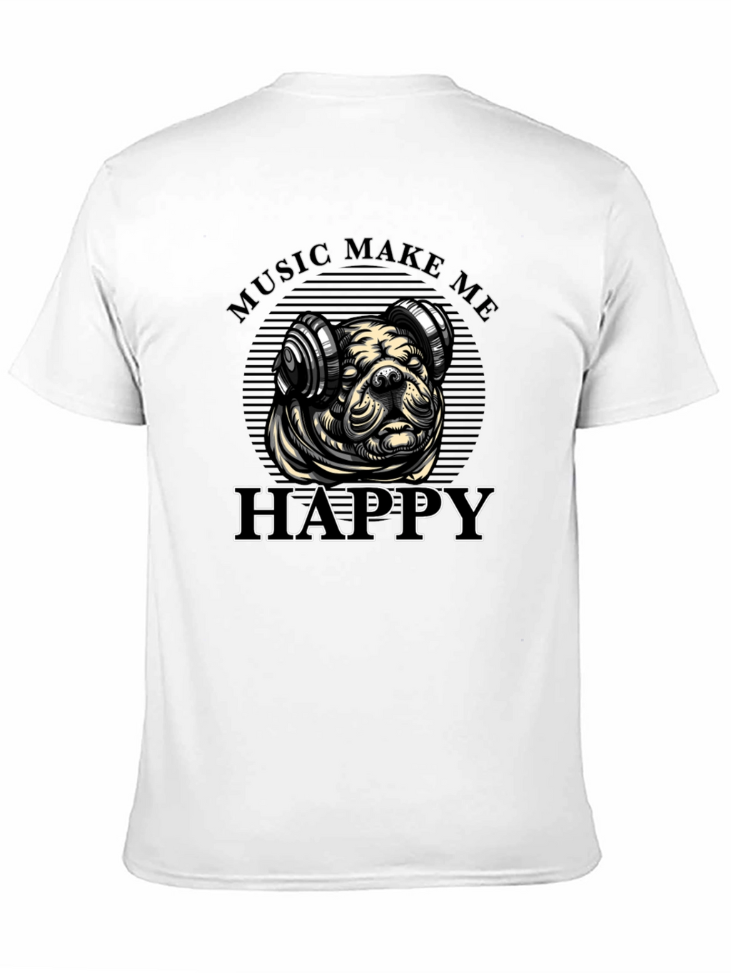 Music Loving Bulldog Graphic Tee