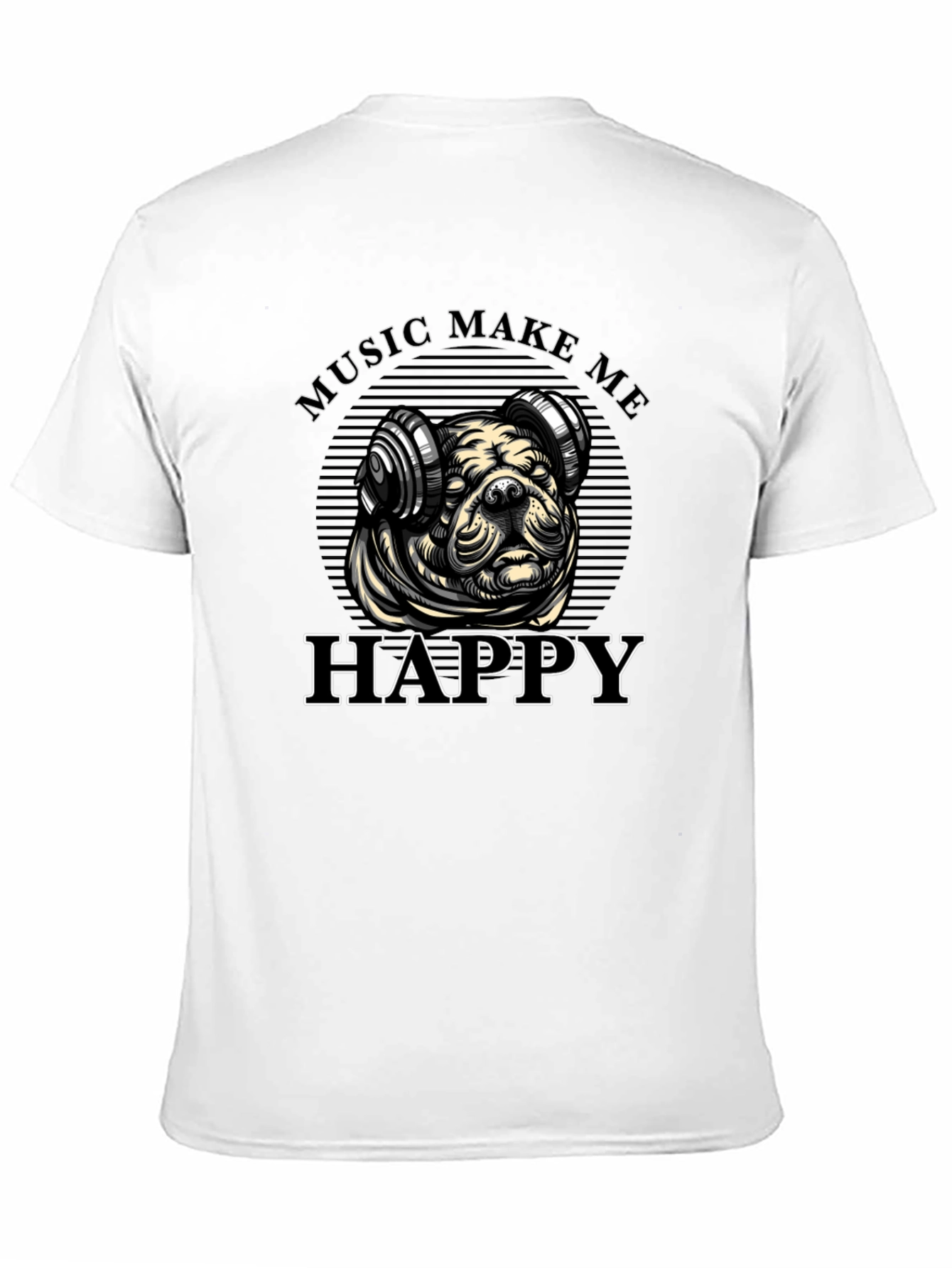 Music Loving Bulldog Graphic Tee