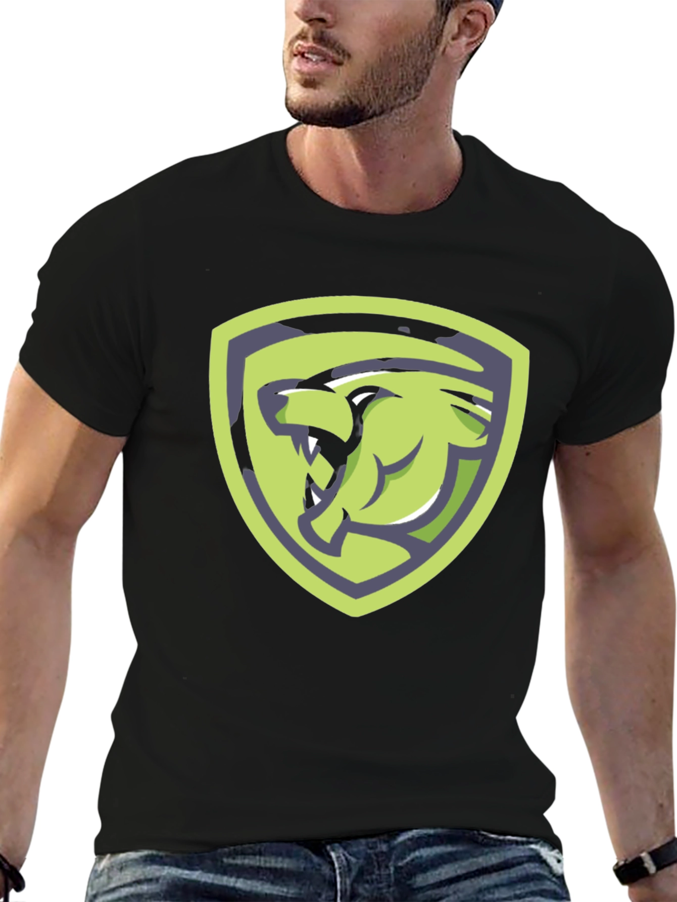 Bear Shield Graphic T-Shirt - Black Cotton Tee
