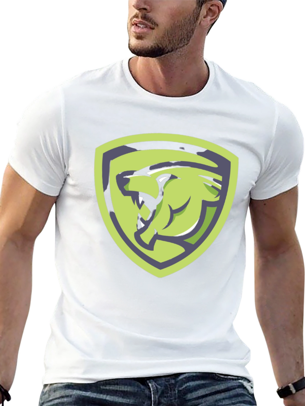 Bear Shield Graphic T-Shirt - Black Cotton Tee