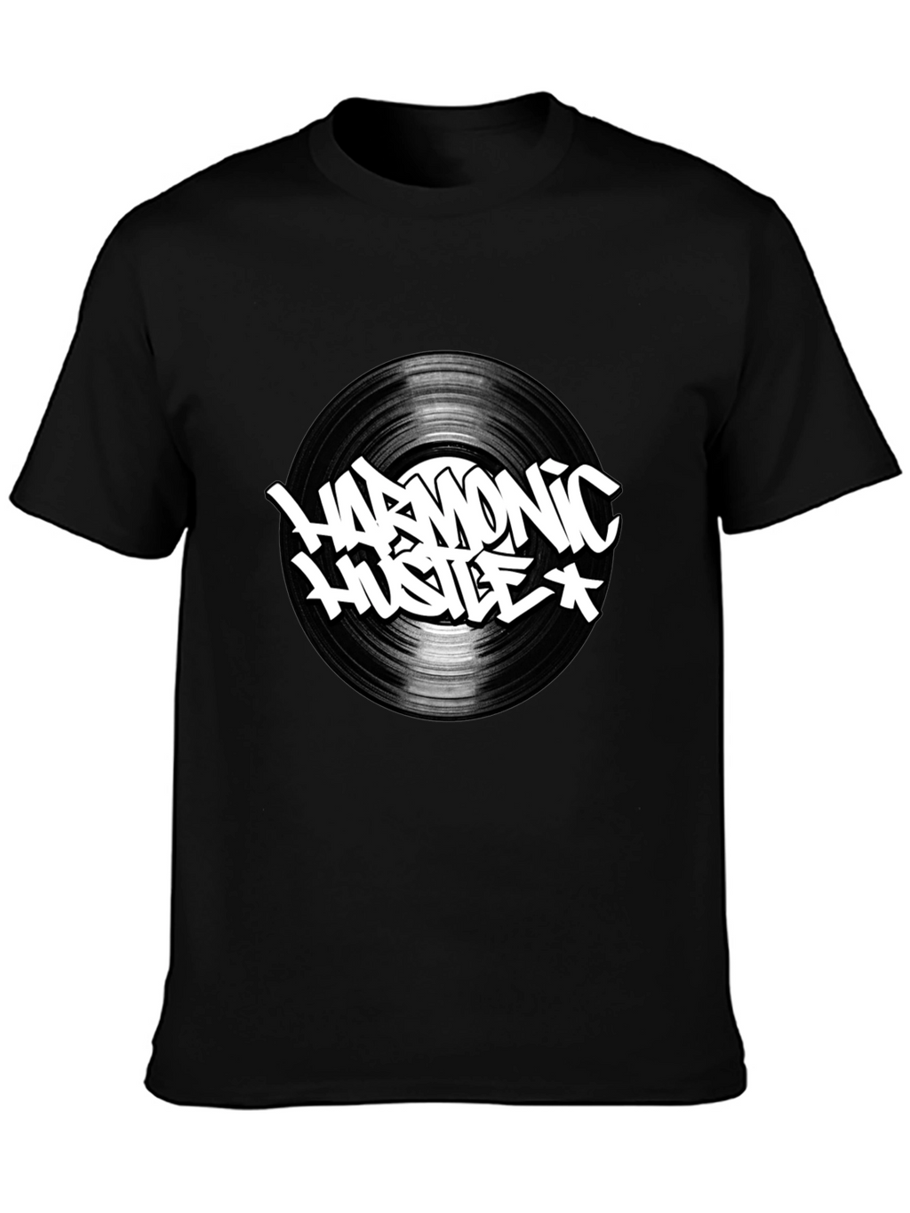 Harmonic Hustle Graphic Tee - Black Cotton T-Shirt