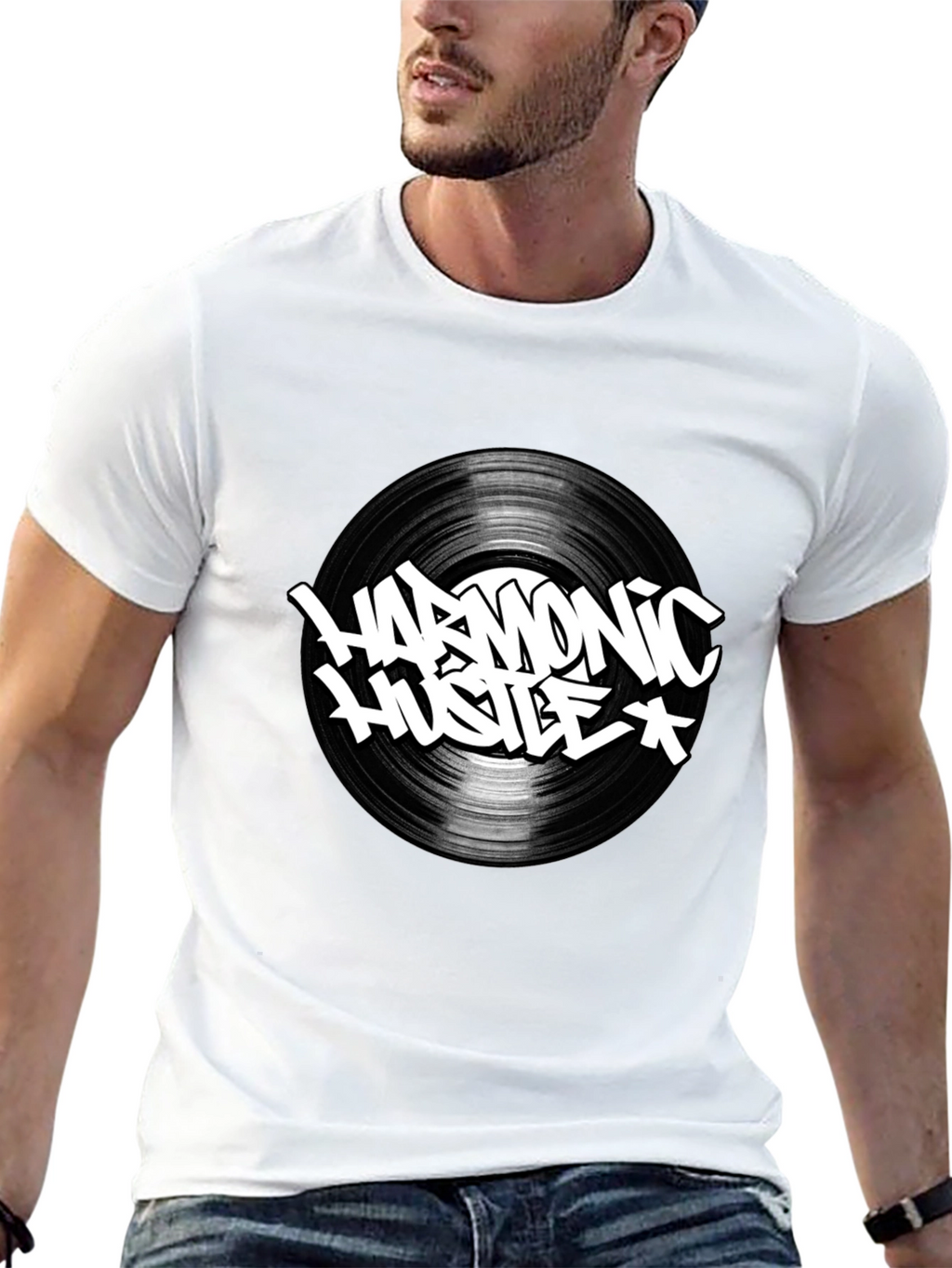 Harmonic Hustle Graphic Tee - Black Cotton T-Shirt