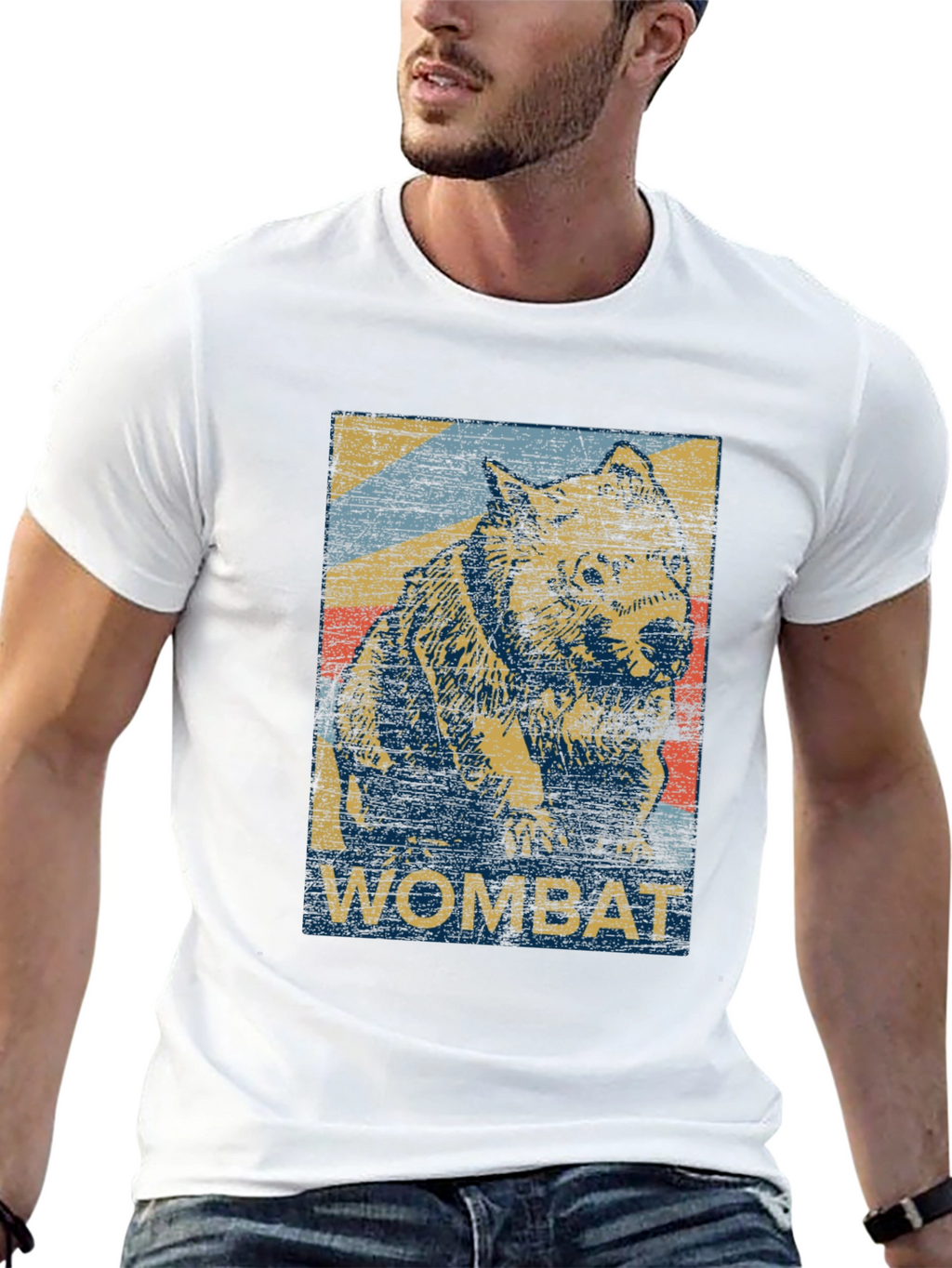 Retro Wombat Graphic T-Shirt - Unisex Black Tee