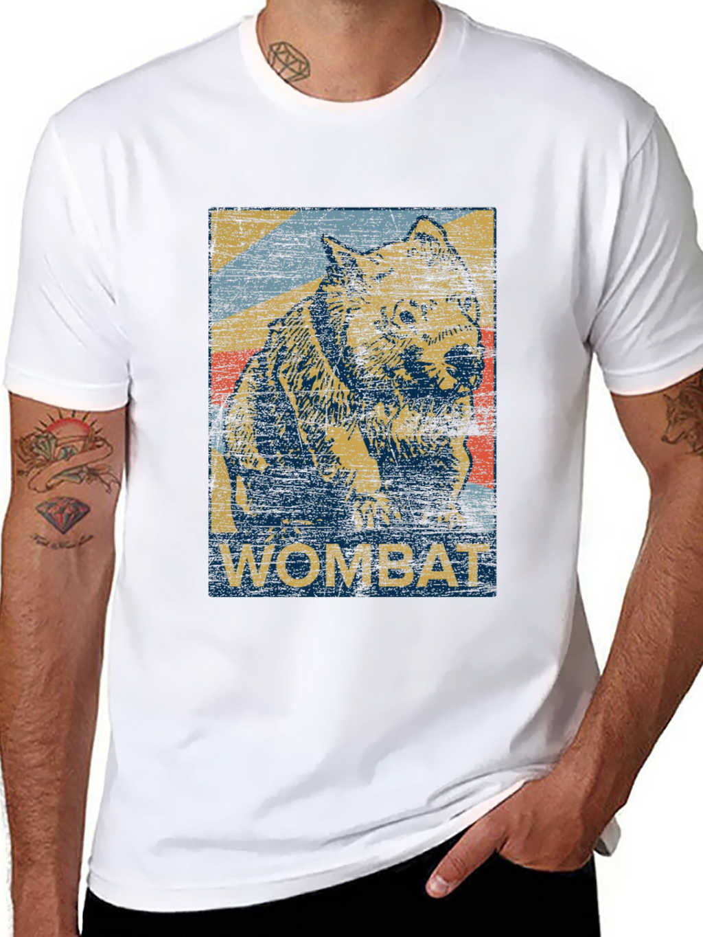 Retro Wombat Graphic T-Shirt - Unisex Black Tee