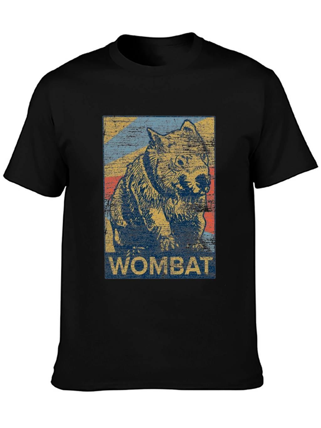 Retro Wombat Graphic T-Shirt - Unisex Black Tee