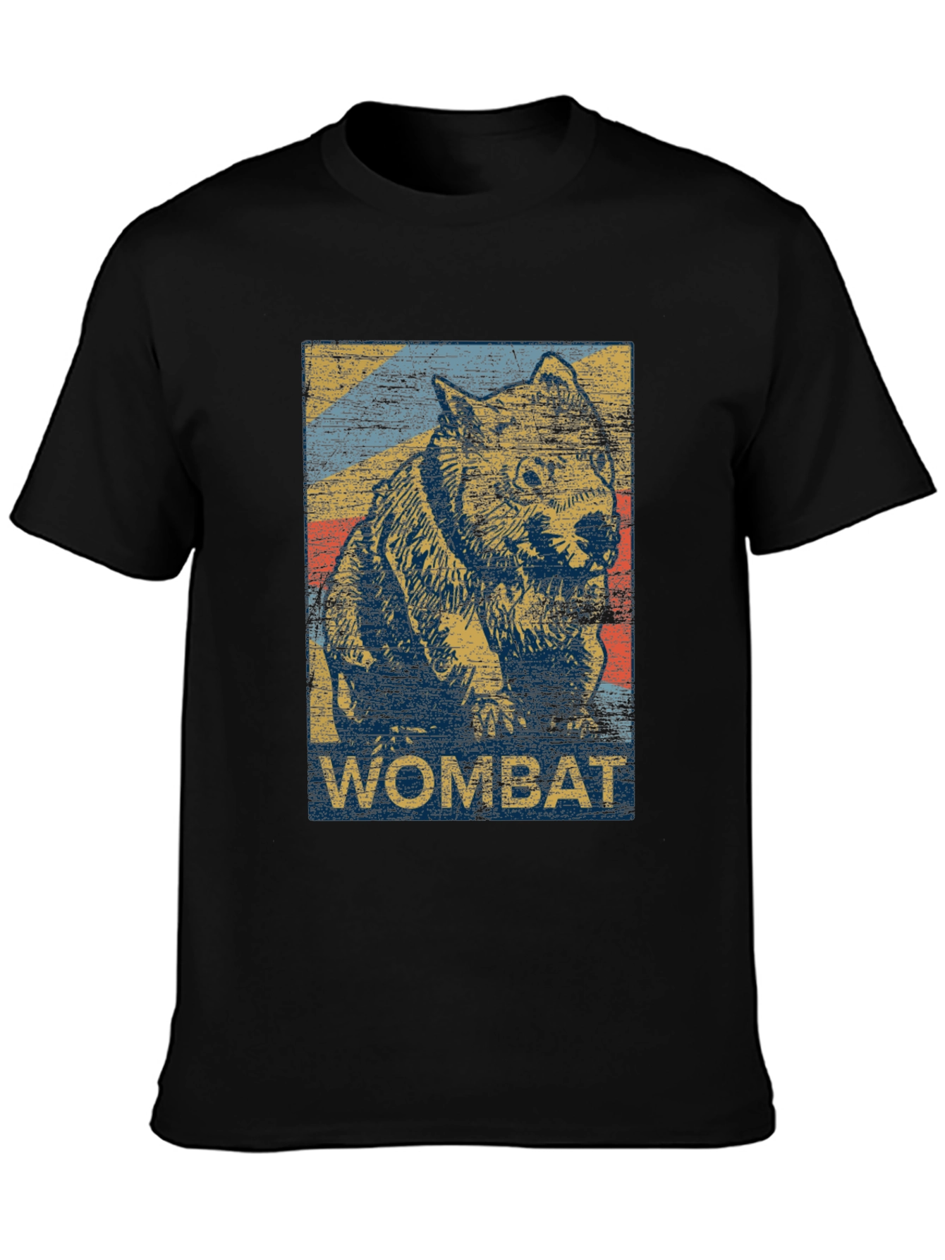 Retro Wombat Graphic T-Shirt - Unisex Black Tee