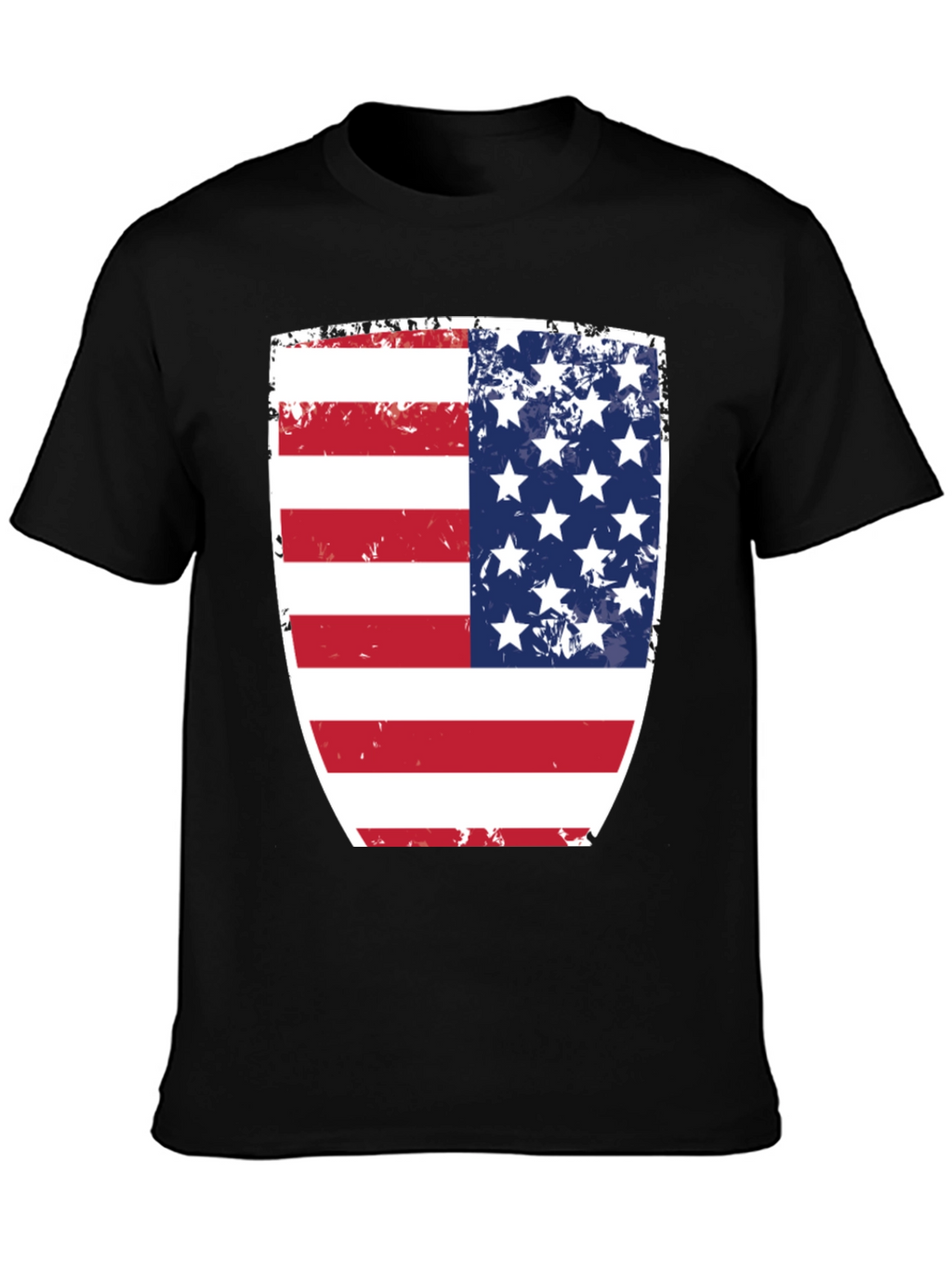 USA Flag Shield Graphic Black T-Shirt