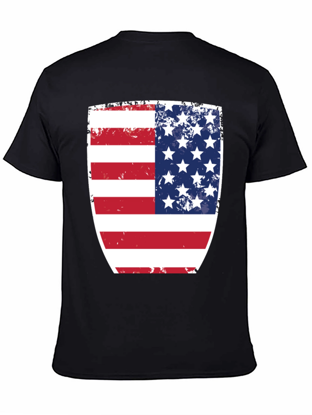 USA Flag Shield Graphic Black T-Shirt