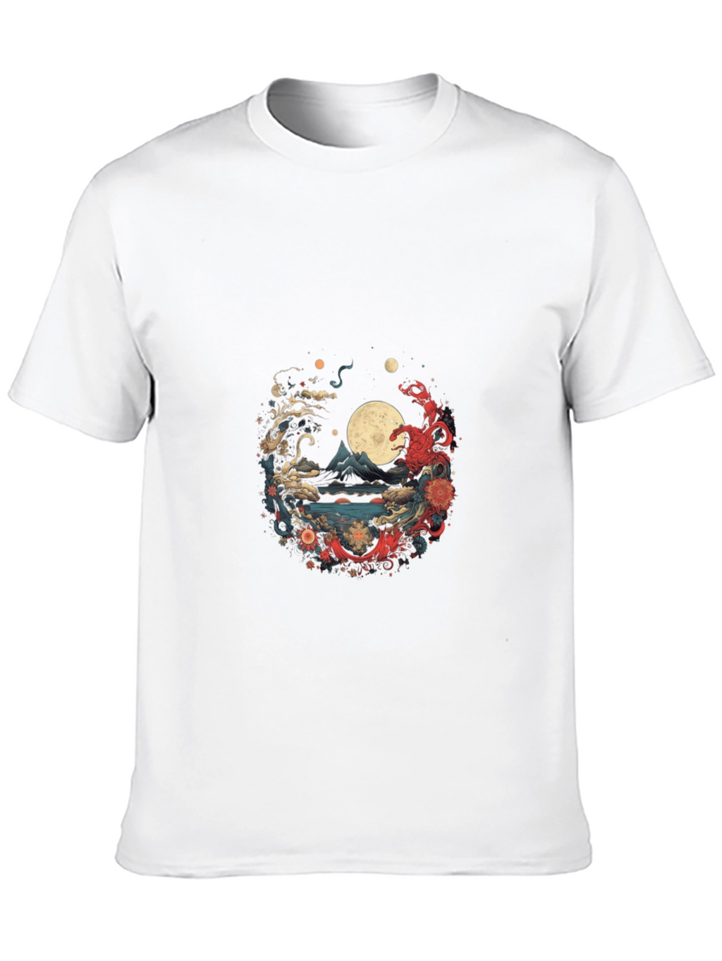 Asian Art Print Black T-Shirt
