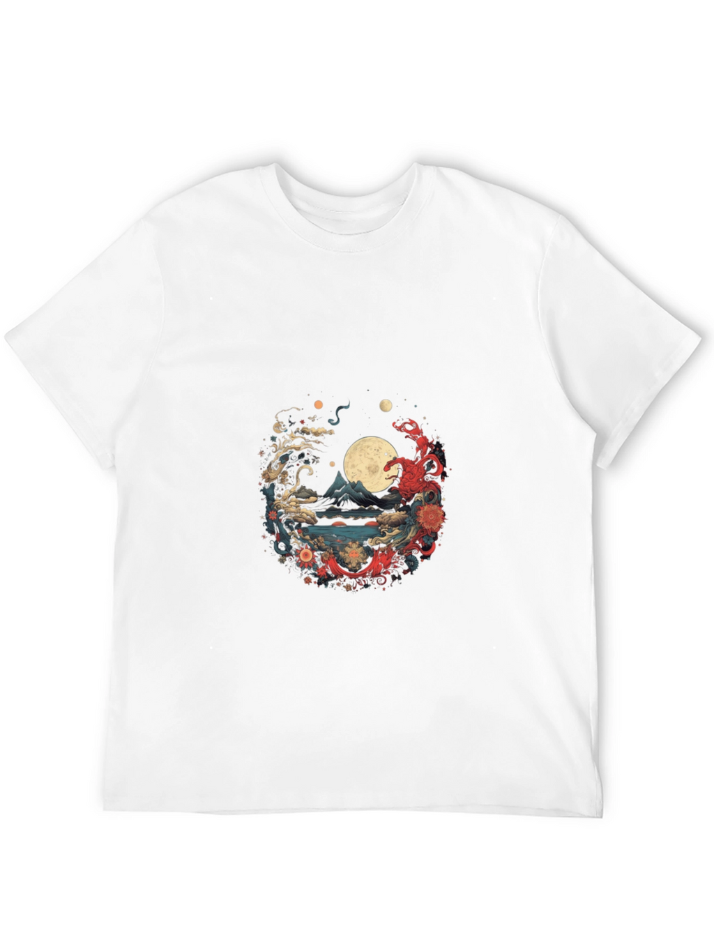 Asian Art Print Black T-Shirt