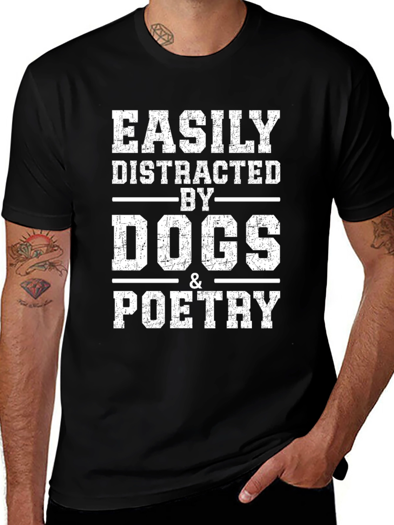 Easily Distracted by Dogs & Poetry Graphic Tee
