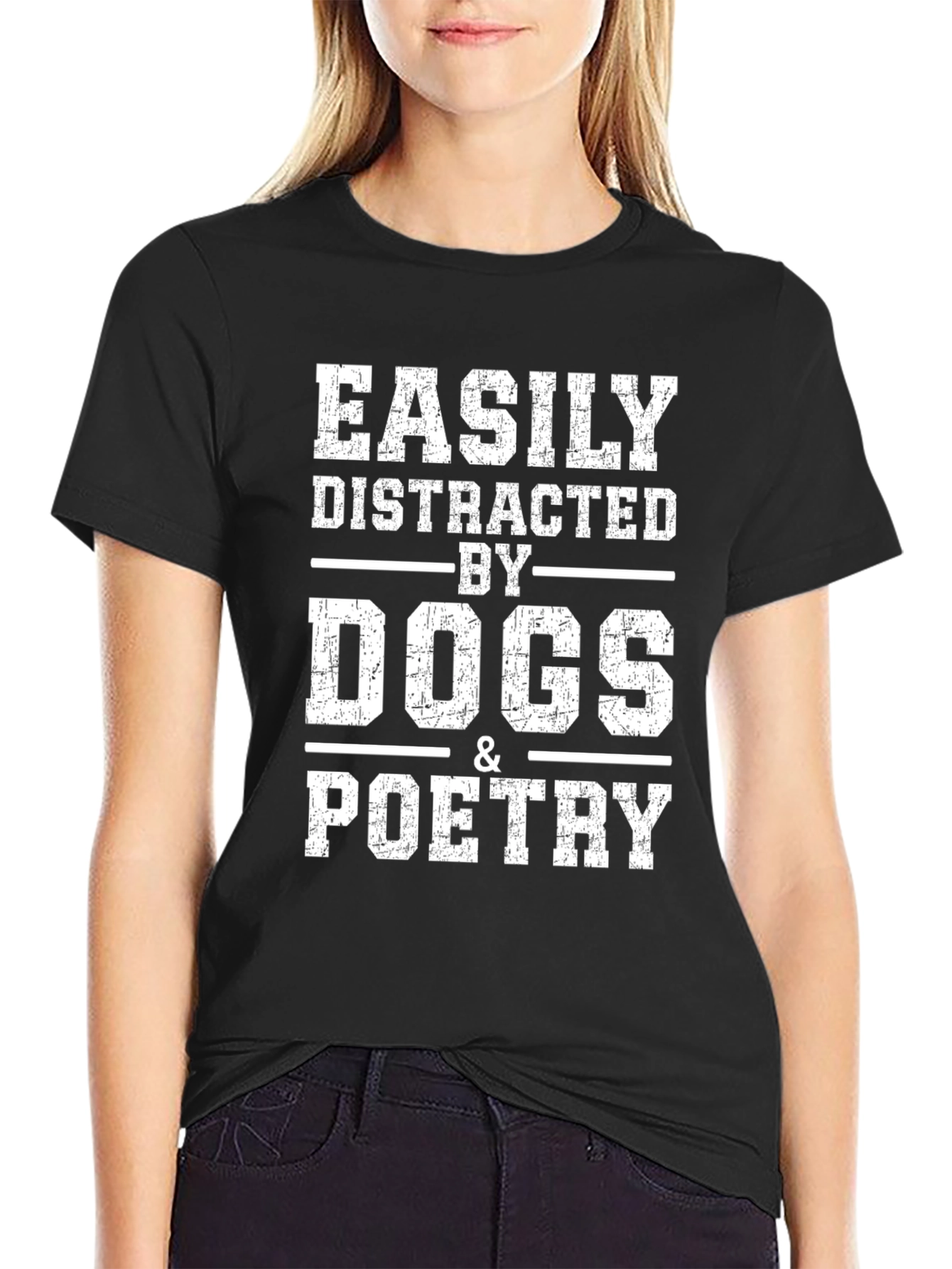Easily Distracted by Dogs & Poetry Graphic Tee