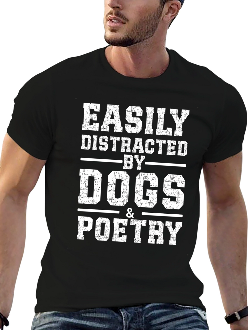 Easily Distracted by Dogs & Poetry Graphic Tee