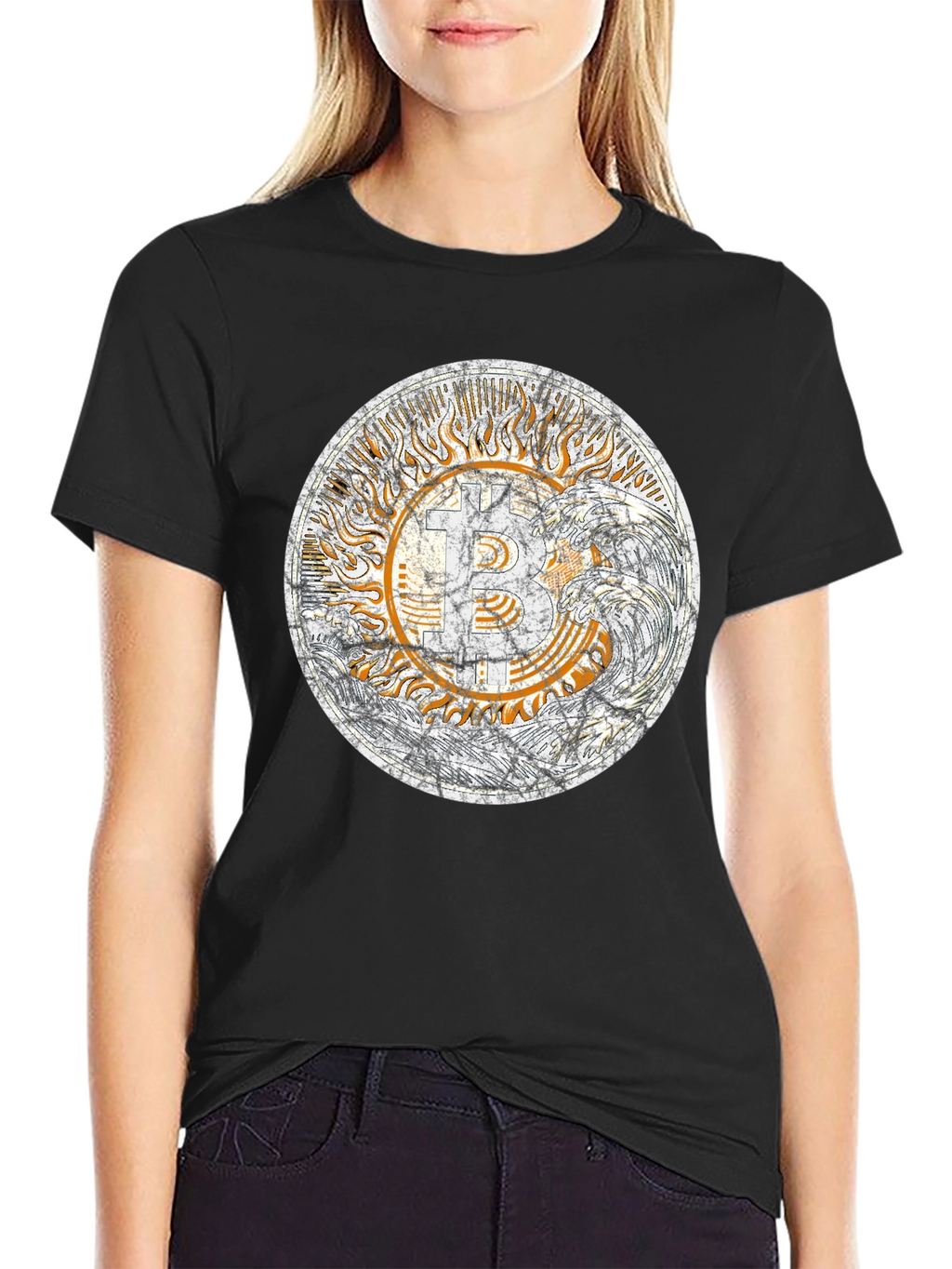 Bitcoin Sun Graphic Tee - Trendy Crypto Shirt