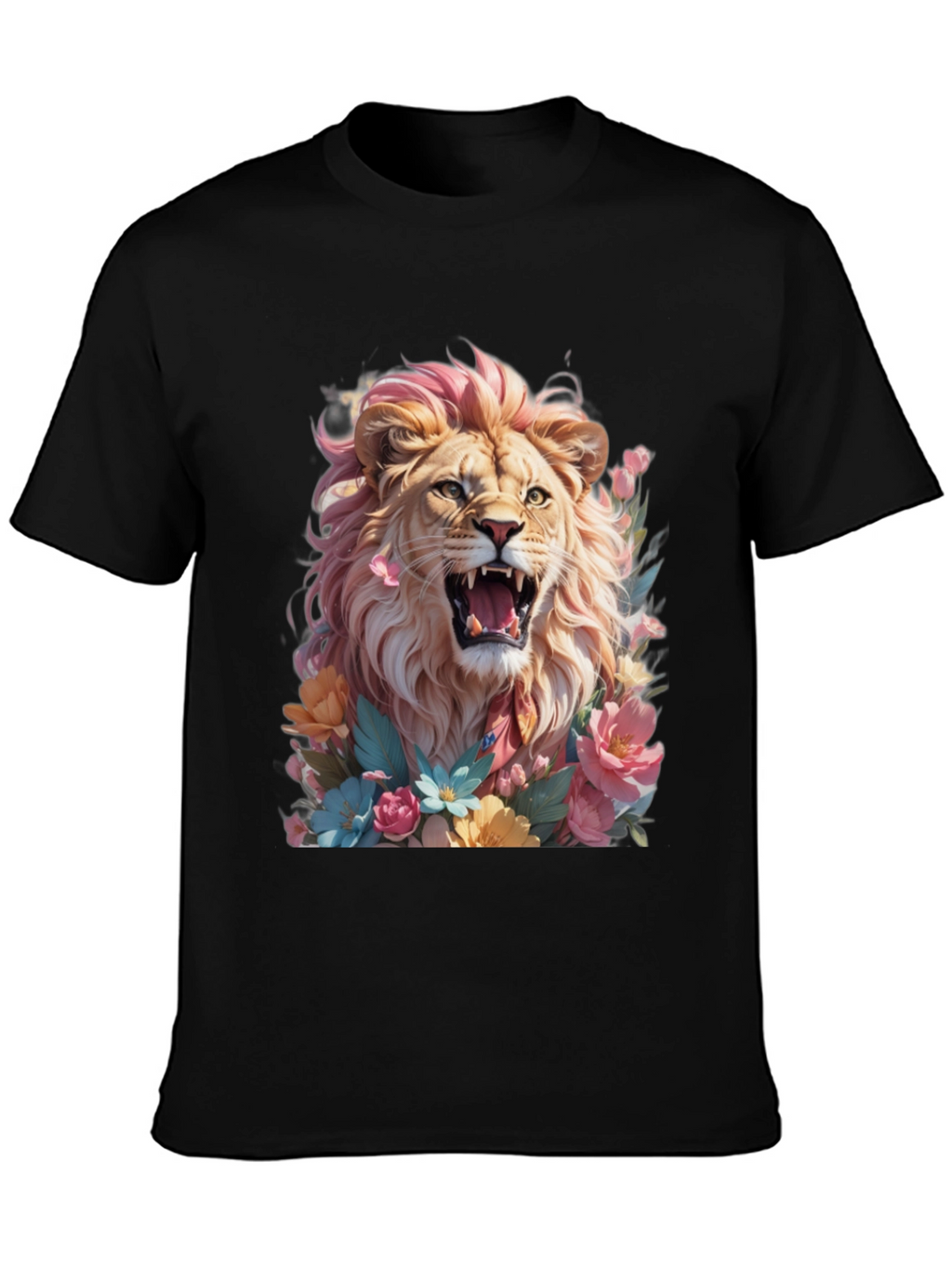 Floral Lion Graphic Tee - Bold & Stylish!